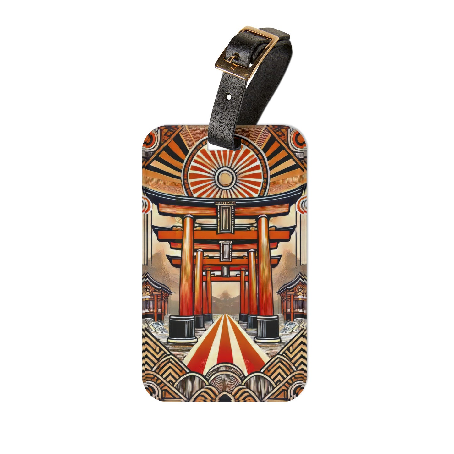 Art Deco Torii Gates Japan Luggage Tag