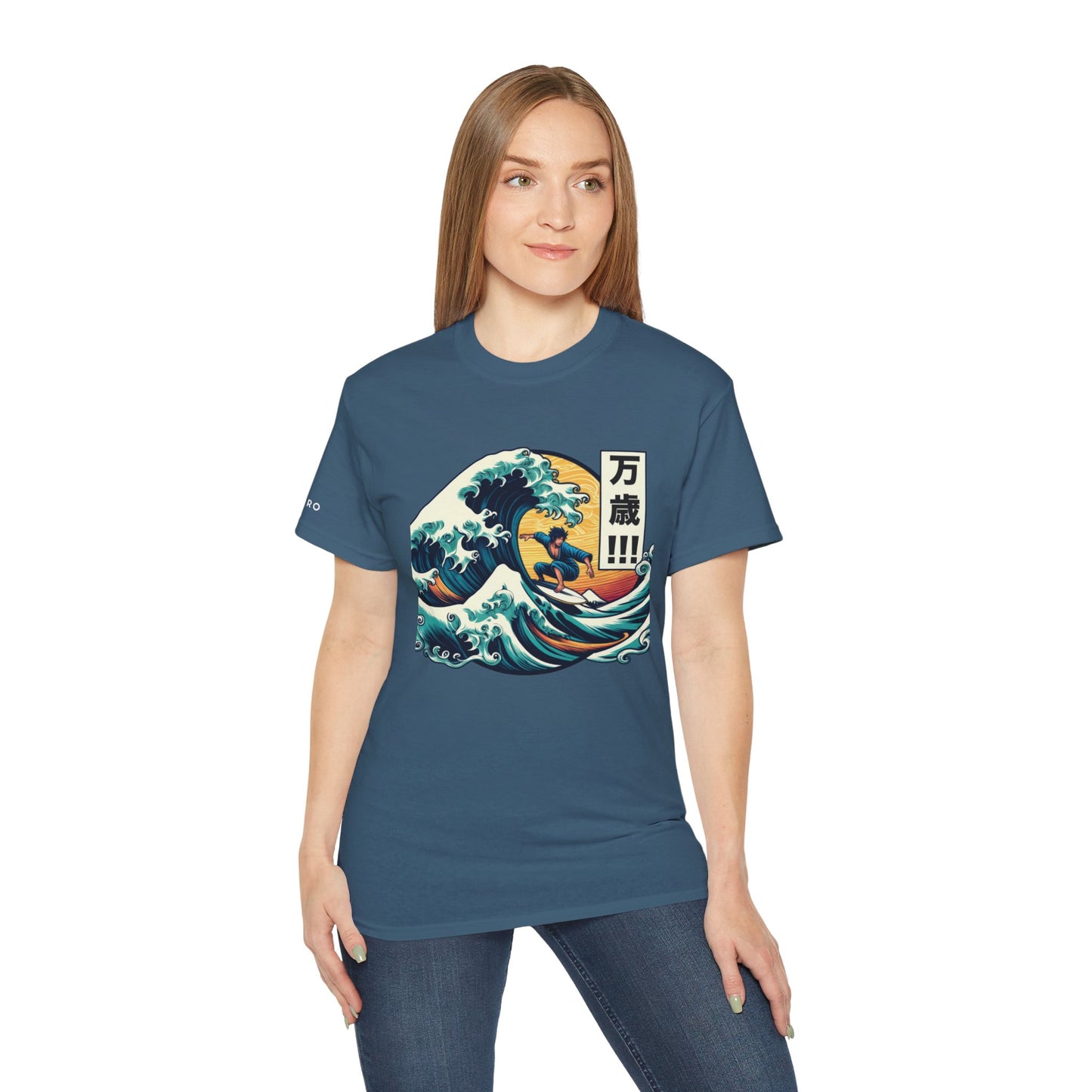 Hokusai Great Wave Man Surfer Graphic Tee Shirt