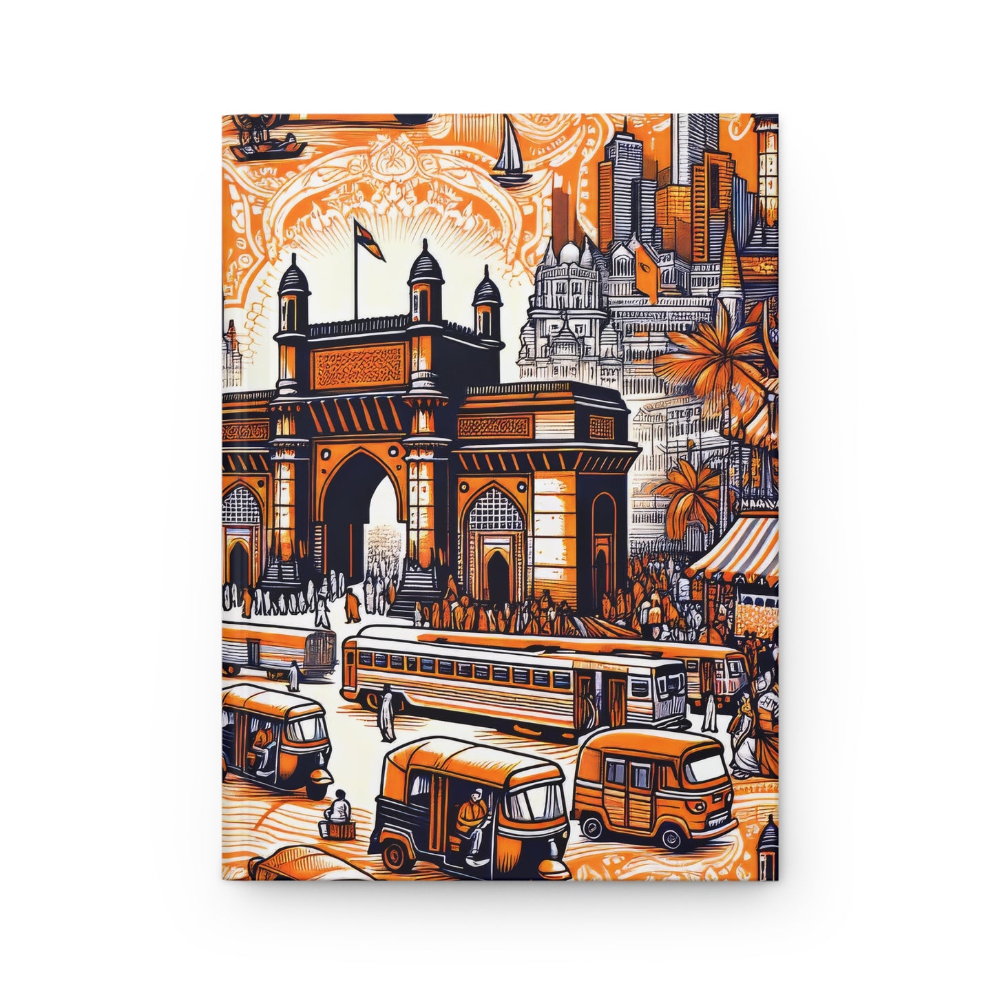 Mumbai - India in Toile de Jouy - Hardcover Journal Notebook Matte #mumbai #india