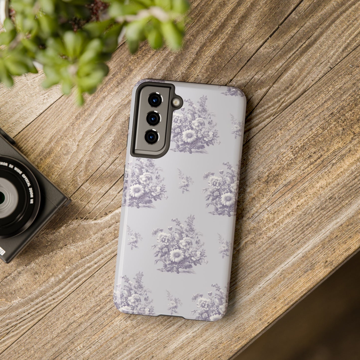 Bouquet Toile de Jouy in Lavender - Samsung and iPhone Tough Phone Case