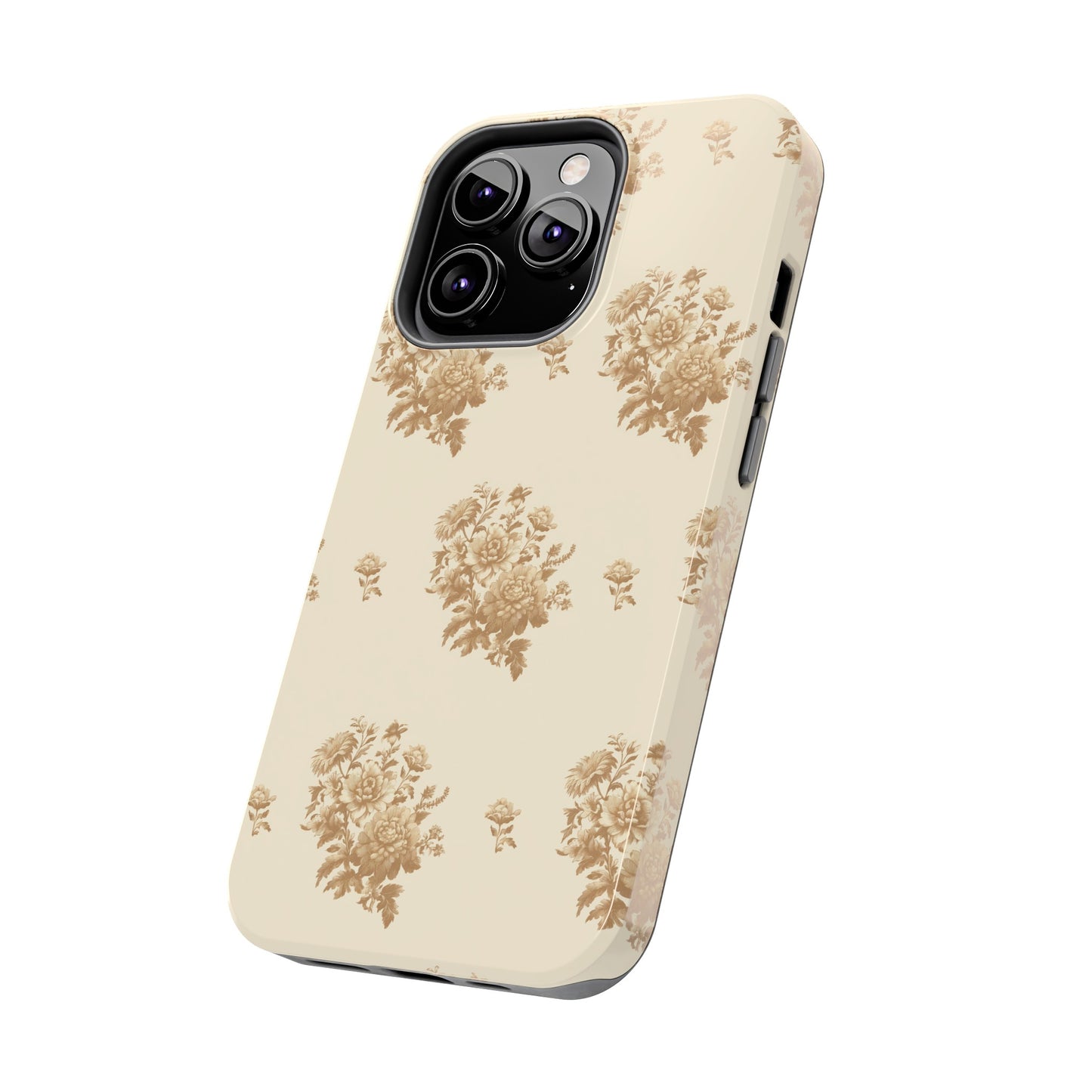 Bouquet Toile de Jouy in Light Brown - Samsung and iPhone Tough Phone Case