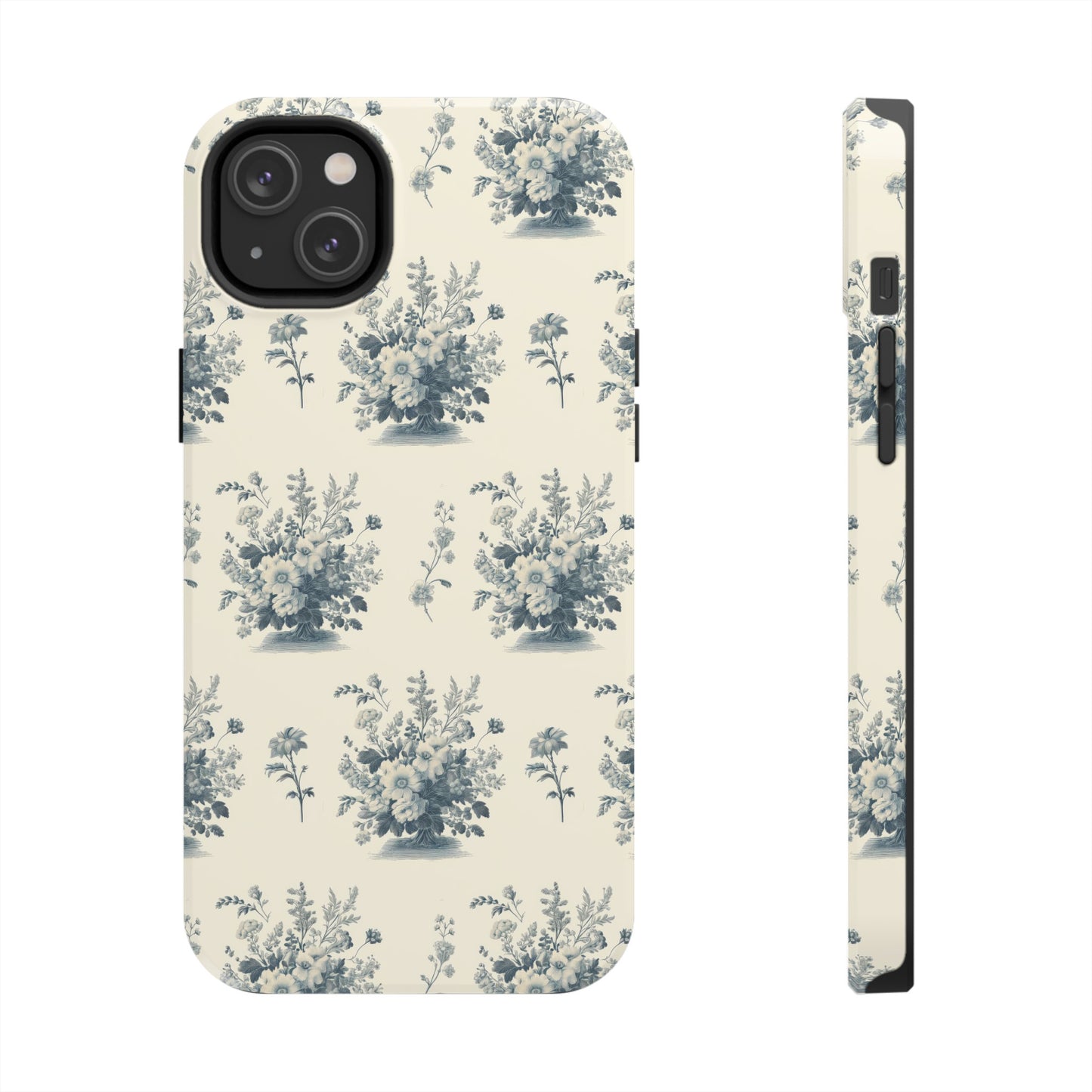 Bouquet Toile de Jouy in Light Cerulean - Samsung and iPhone Tough Phone Case