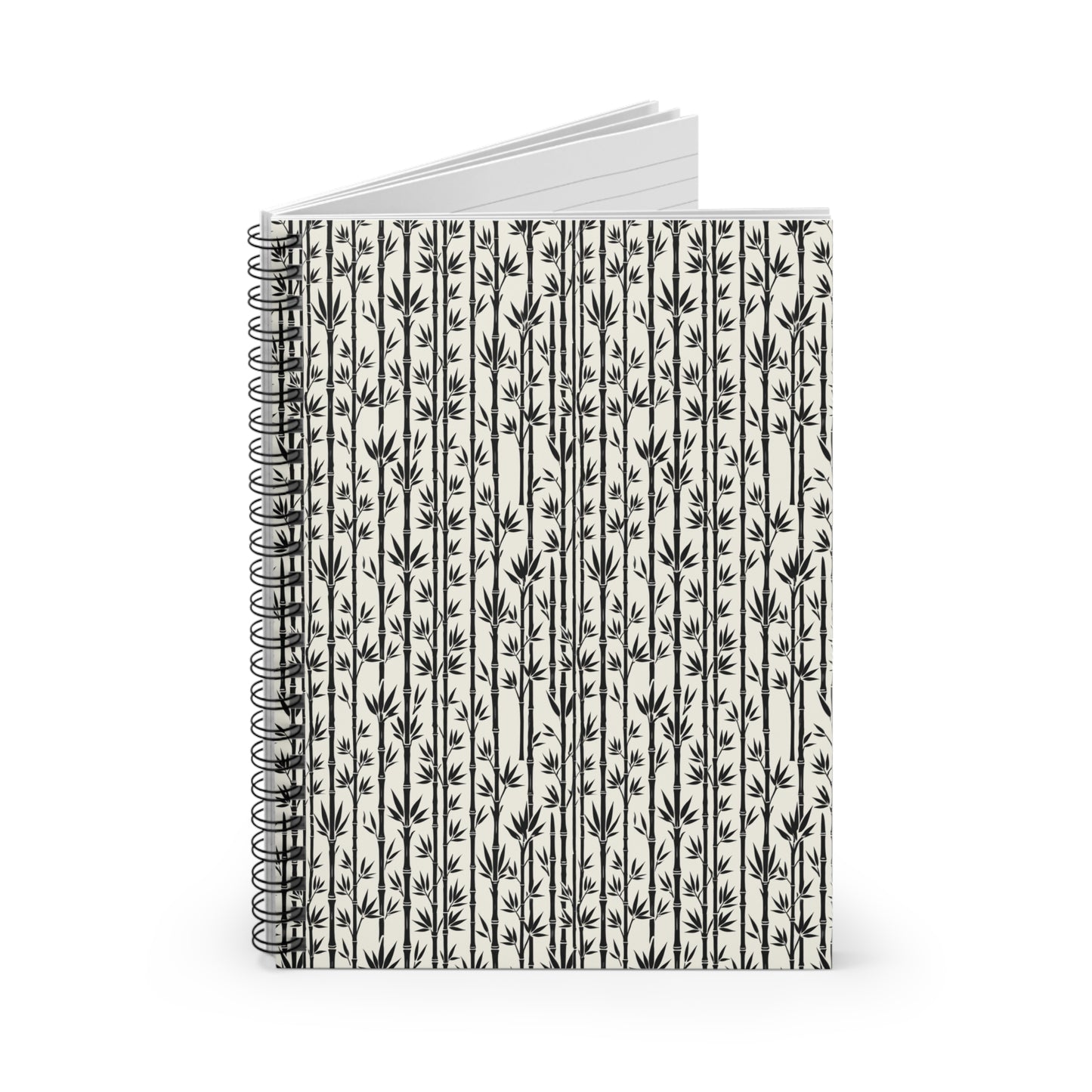 Bamboo in Black Spiral Notebook - Ruled Line