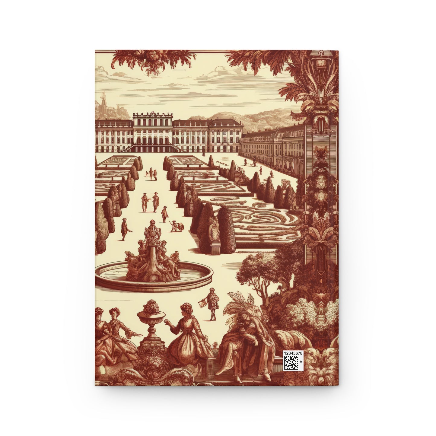 Vienna Austria - Schönbrunn Gardens in Toile de Jouy - Hardcover Journal Notebook Matte #vienna #austria