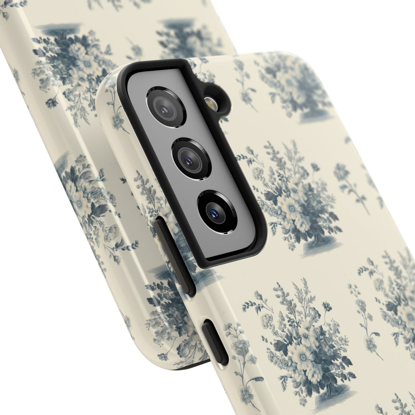 Bouquet Toile de Jouy in Light Cerulean - Samsung and iPhone Tough Phone Case