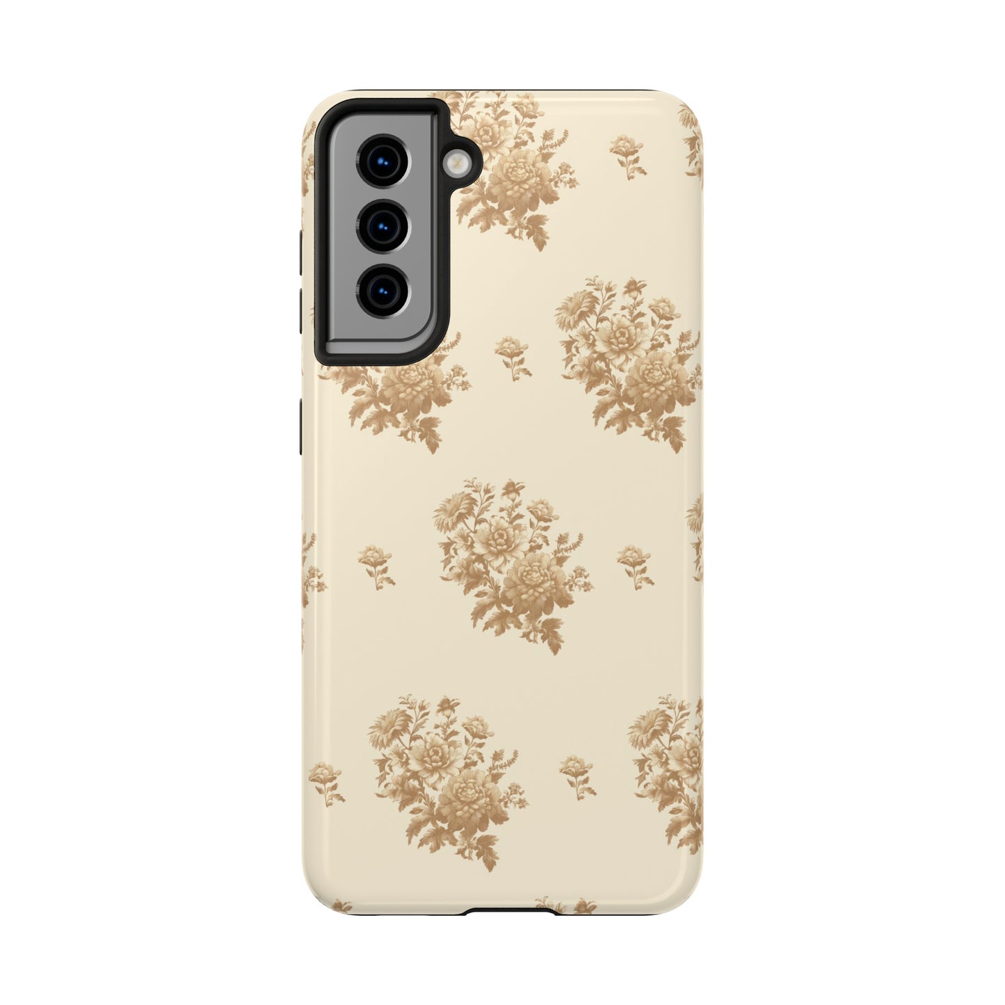 Bouquet Toile de Jouy in Light Brown - Samsung and iPhone Tough Phone Case