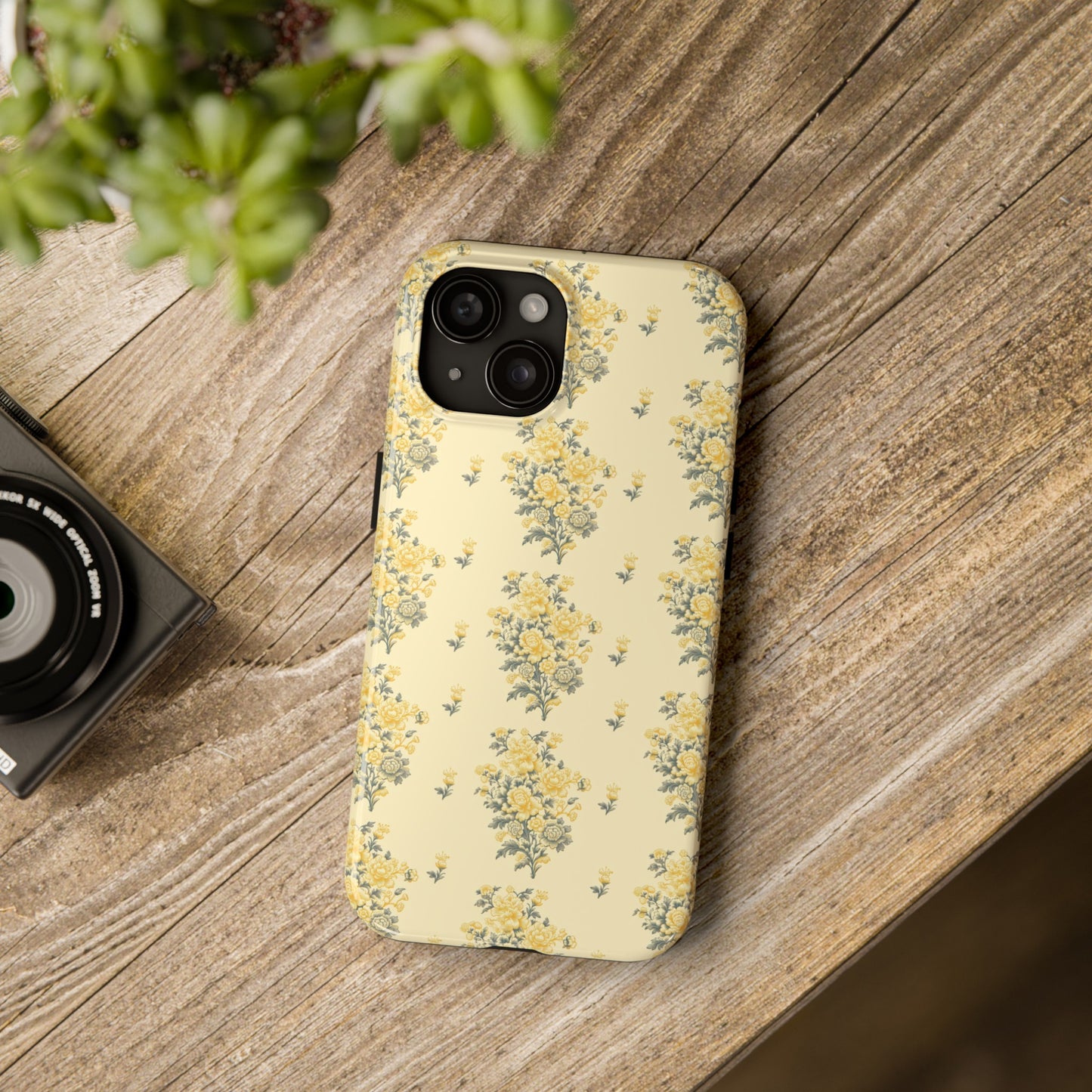 Bouquet Toile de Jouy in Yellow - Samsung and iPhone Tough Phone Case