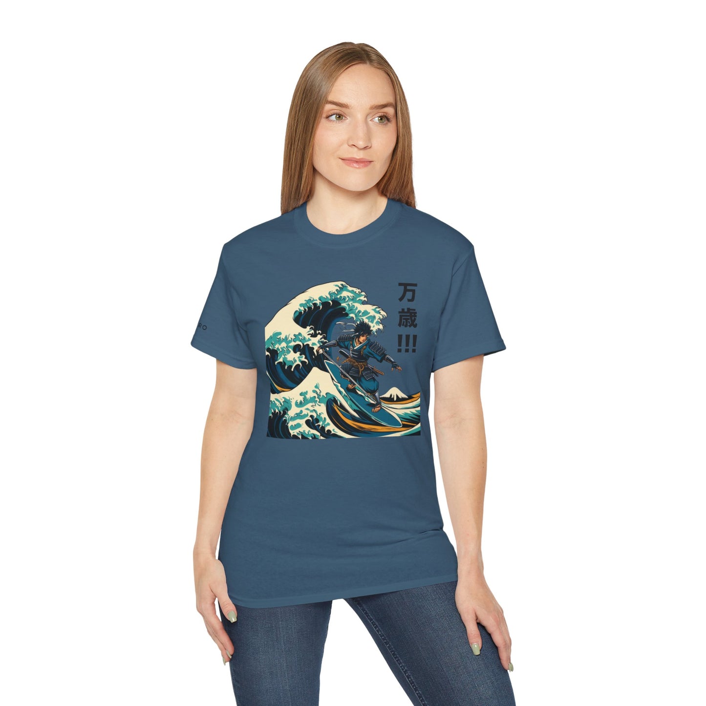 Hokusai Great Wave Samurai Surfer Graphic Tee Shirt