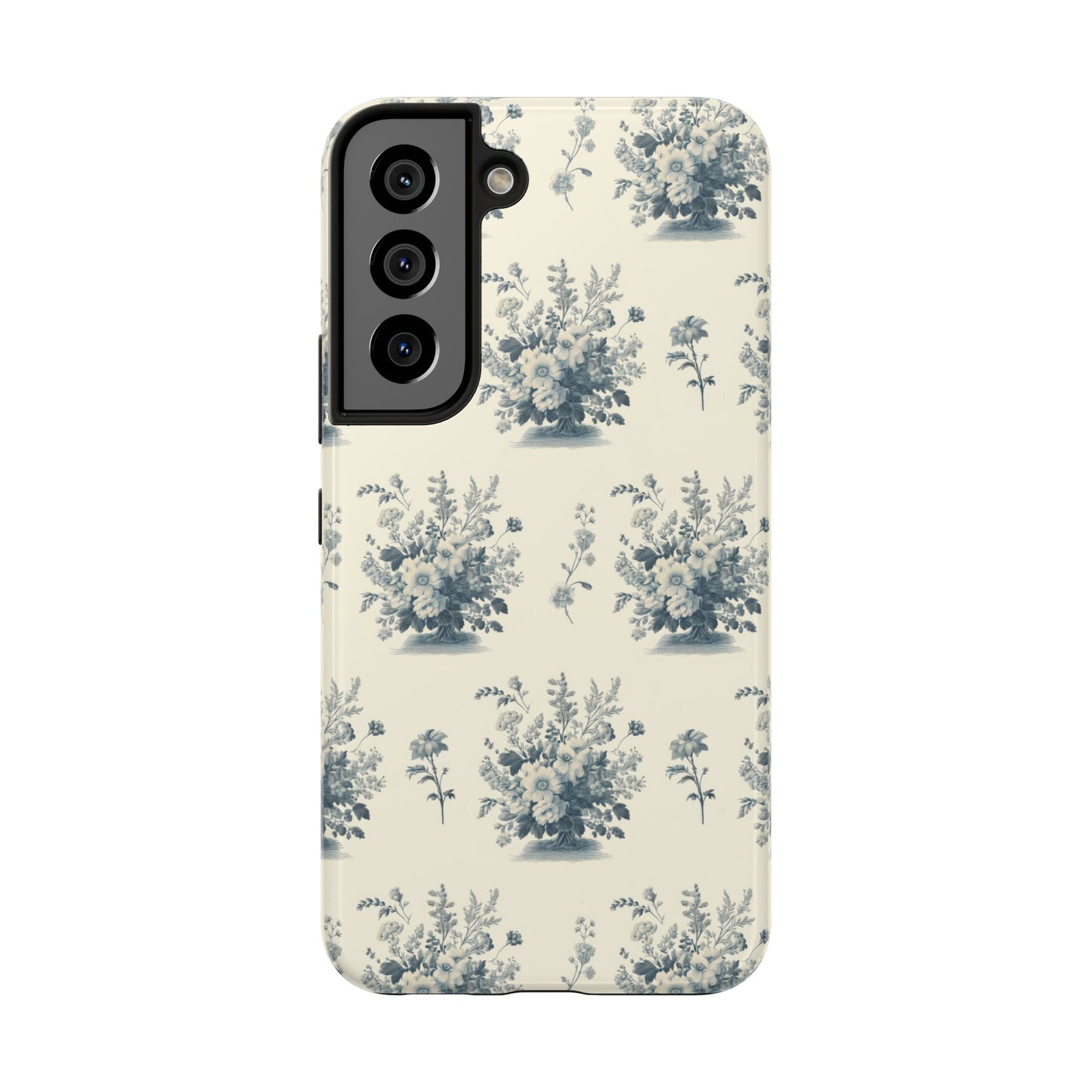 Bouquet Toile de Jouy in Light Cerulean - Samsung and iPhone Tough Phone Case