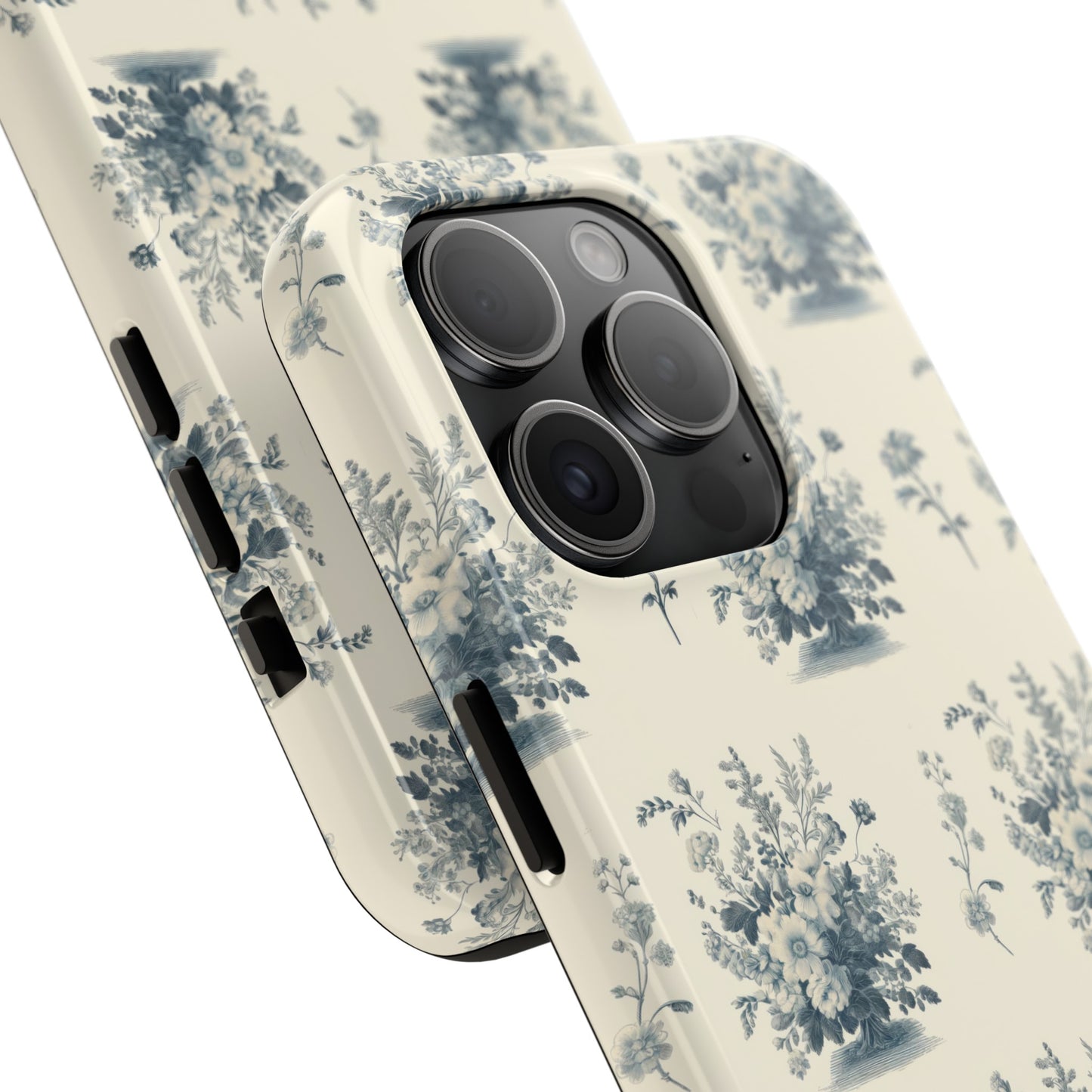 Bouquet Toile de Jouy in Light Cerulean - Samsung and iPhone Tough Phone Case