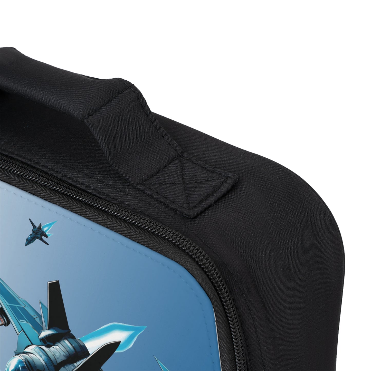 Jet Fighter Lunch Bag — Kids’ Blue Military Plane Lunchbox