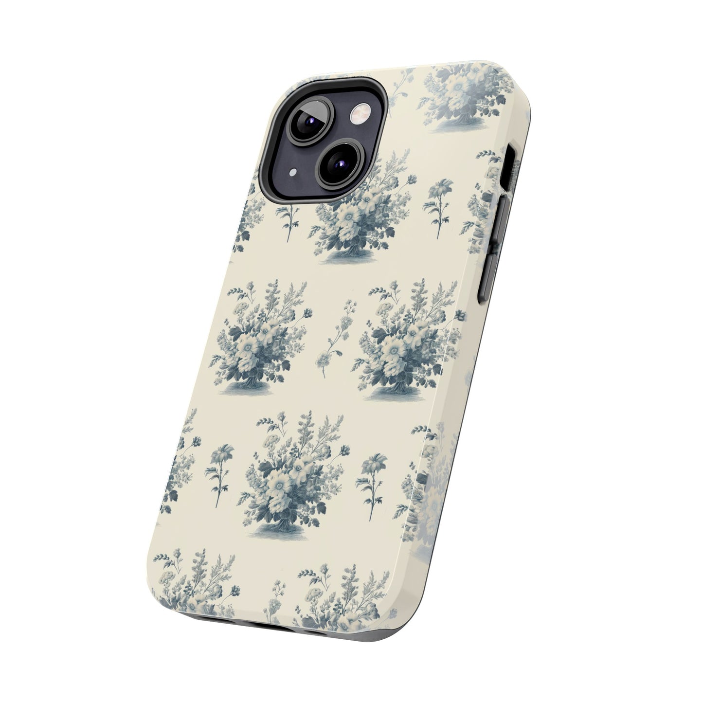 Bouquet Toile de Jouy in Light Cerulean - Samsung and iPhone Tough Phone Case