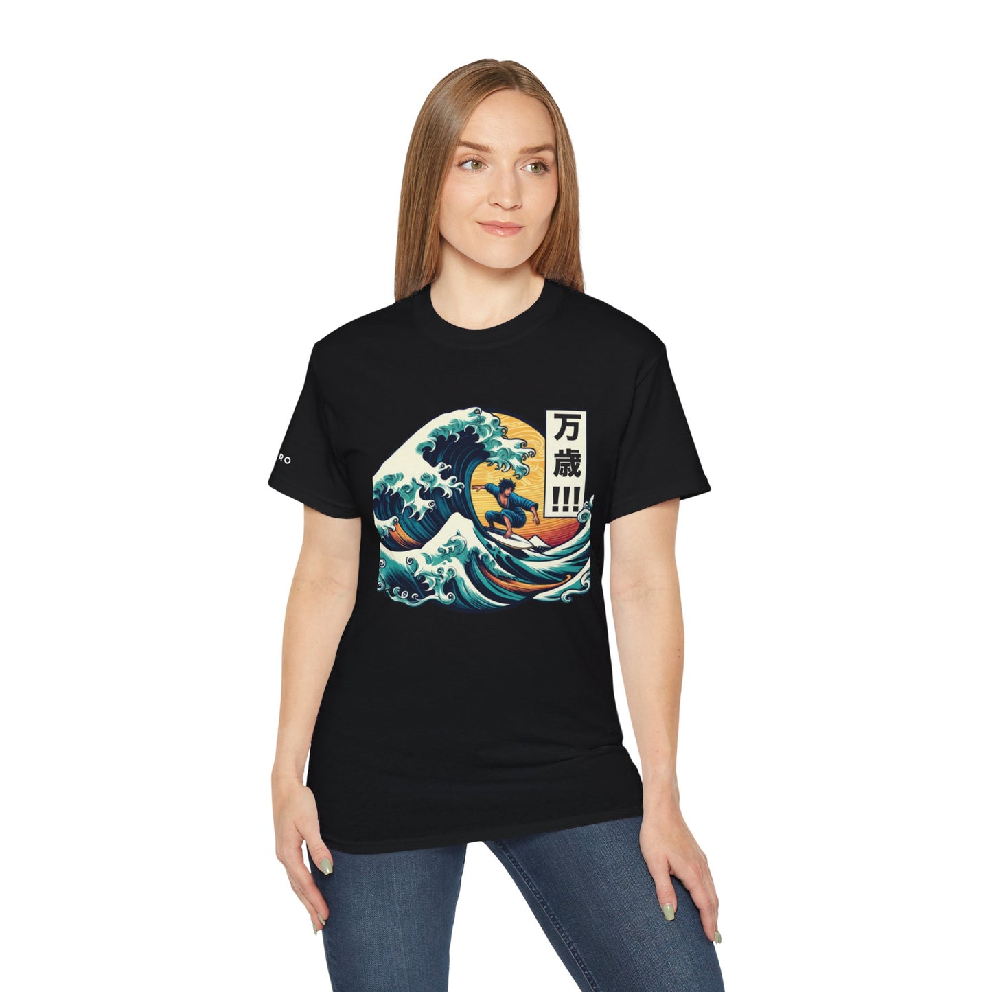 Hokusai Great Wave Man Surfer Graphic Tee Shirt