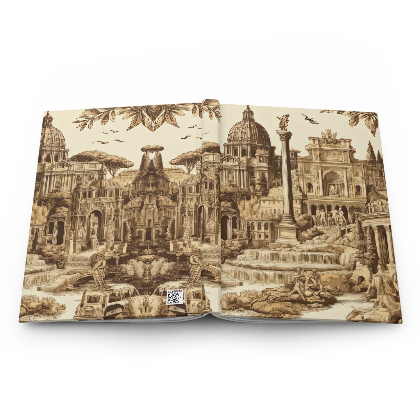 Rome - Italy in Toile de Jouy - Hardcover Journal Notebook Matte #rome #italy