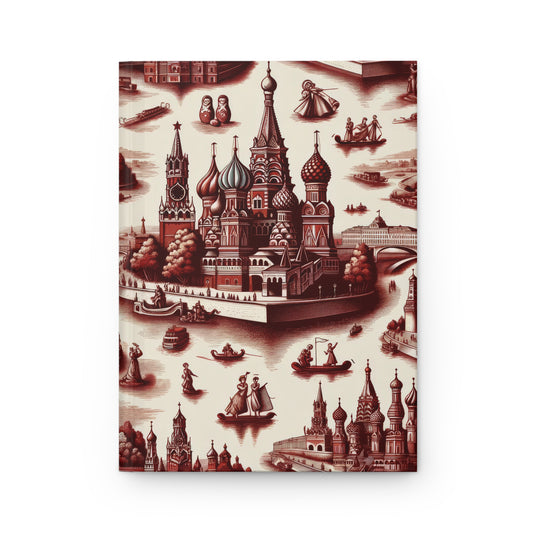 Moscow - Russia in Toile de Jouy - Hardcover Journal Notebook Matte