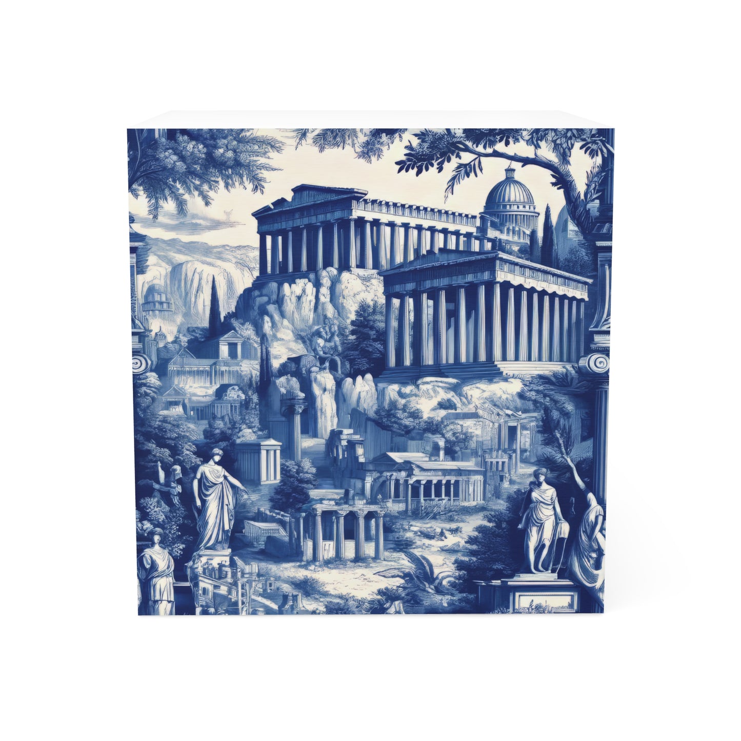 Athens Greece Toile de Jouy Sticky Note Cube