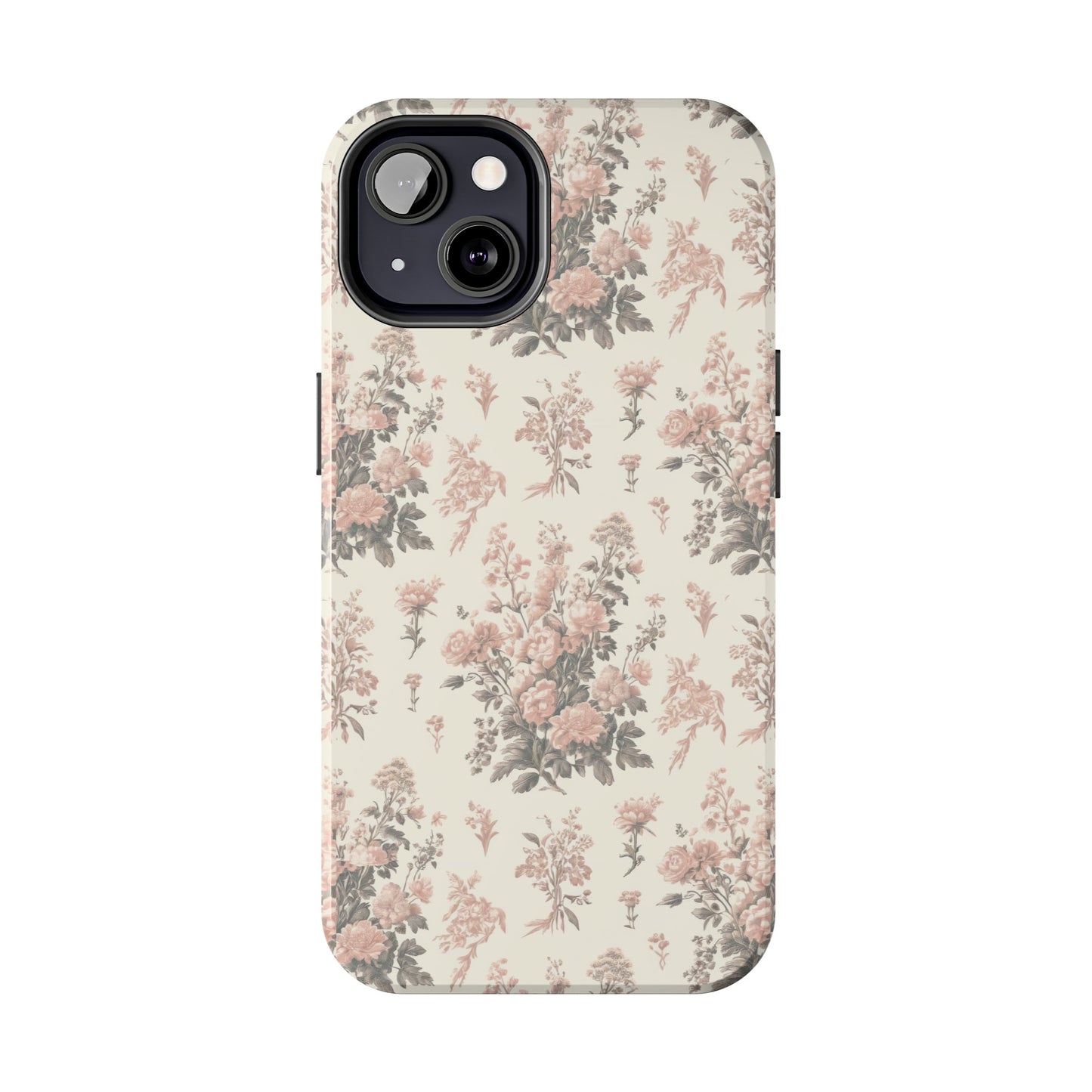 Bouquet Toile de Jouy in Pink and Grey - Samsung and iPhone Tough Phone Case