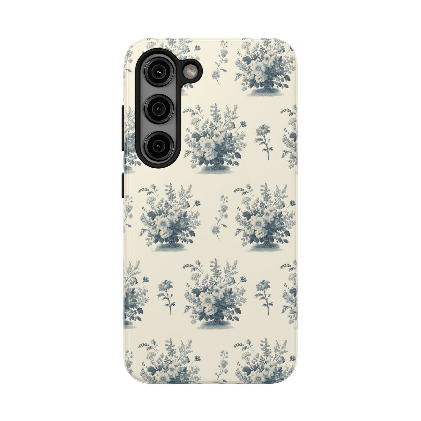 Bouquet Toile de Jouy in Light Cerulean - Samsung and iPhone Tough Phone Case