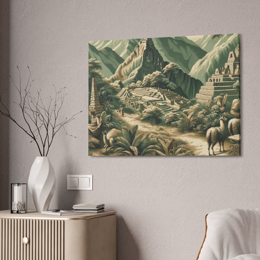 Machu Picchu Peru Art on Canvas Stretched: 12"x8", 24"x16, 40"x30" Sizes