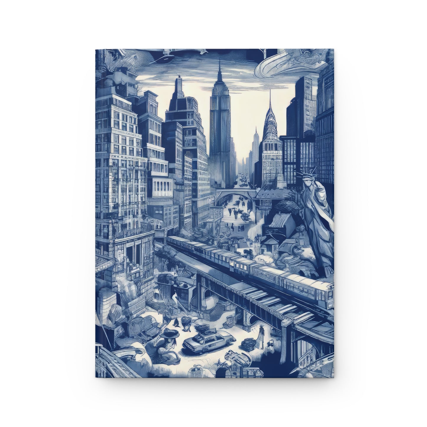 New York - New York in Toile de Jouy - Hardcover Journal Notebook Matte #ny #newyork