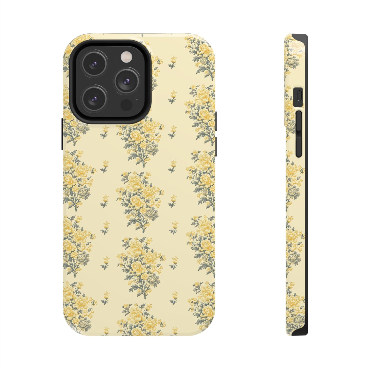 Bouquet Toile de Jouy in Yellow - Samsung and iPhone Tough Phone Case