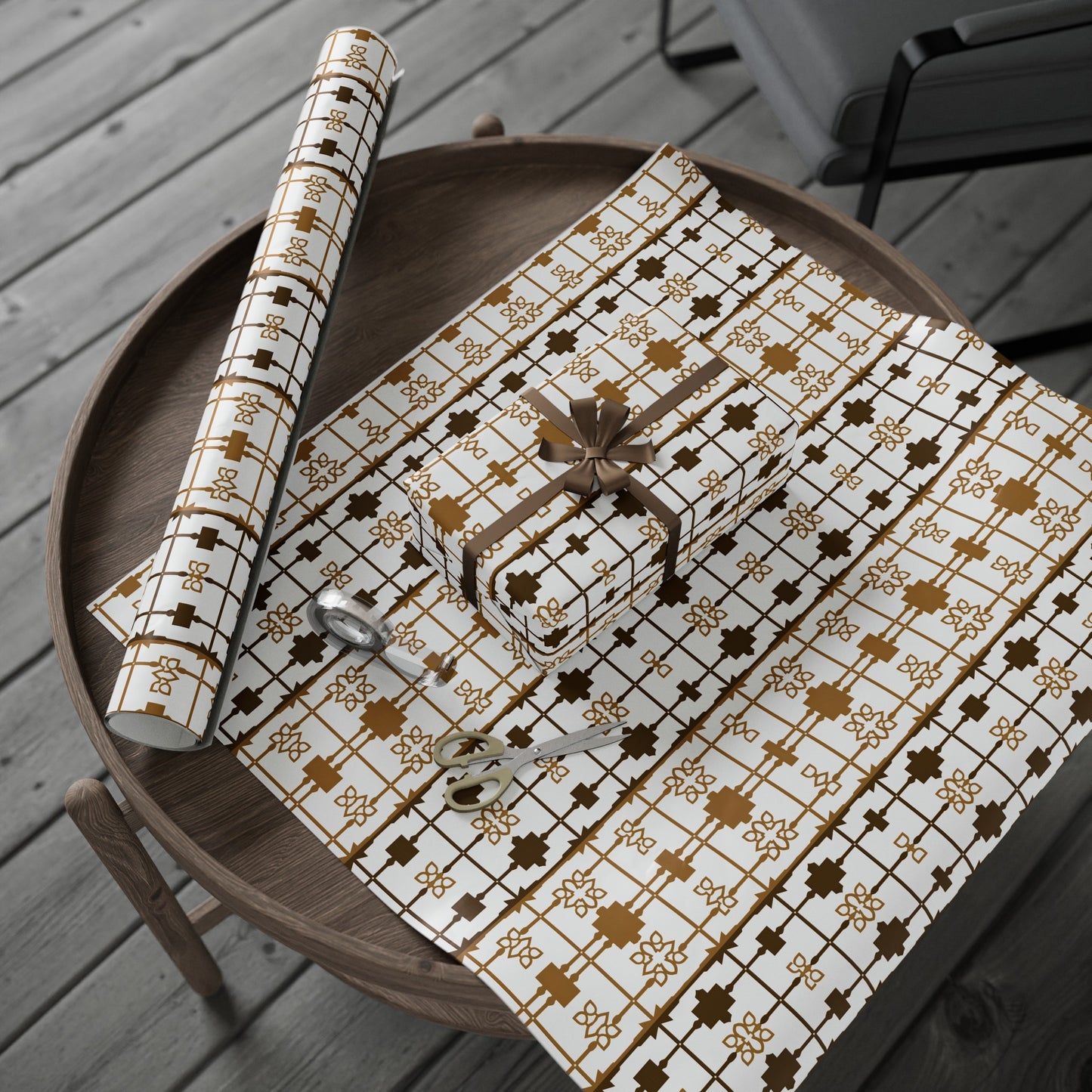 French Provincial Intersecting Grid Wrapping Paper 30"x 72"