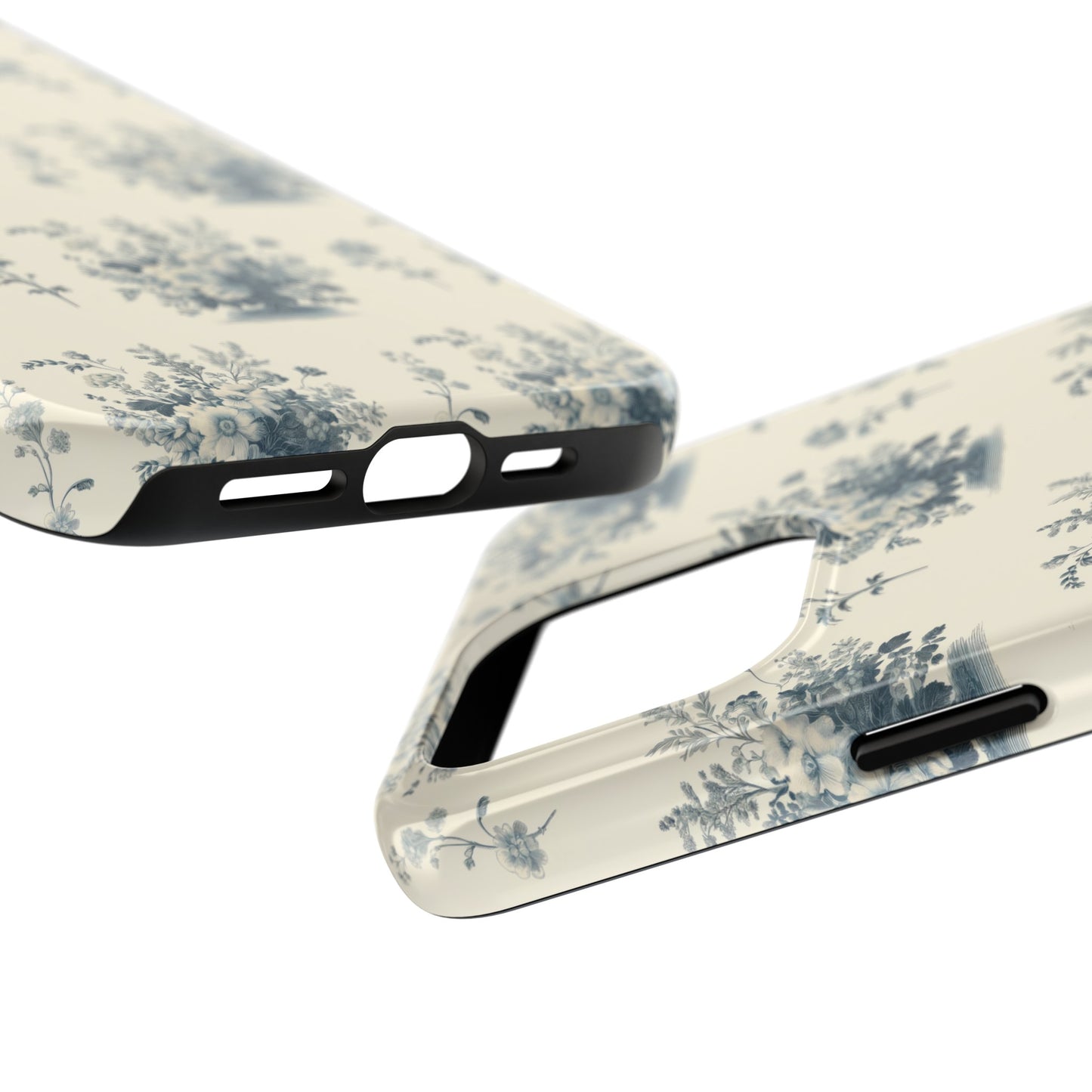 Bouquet Toile de Jouy in Light Cerulean - Samsung and iPhone Tough Phone Case