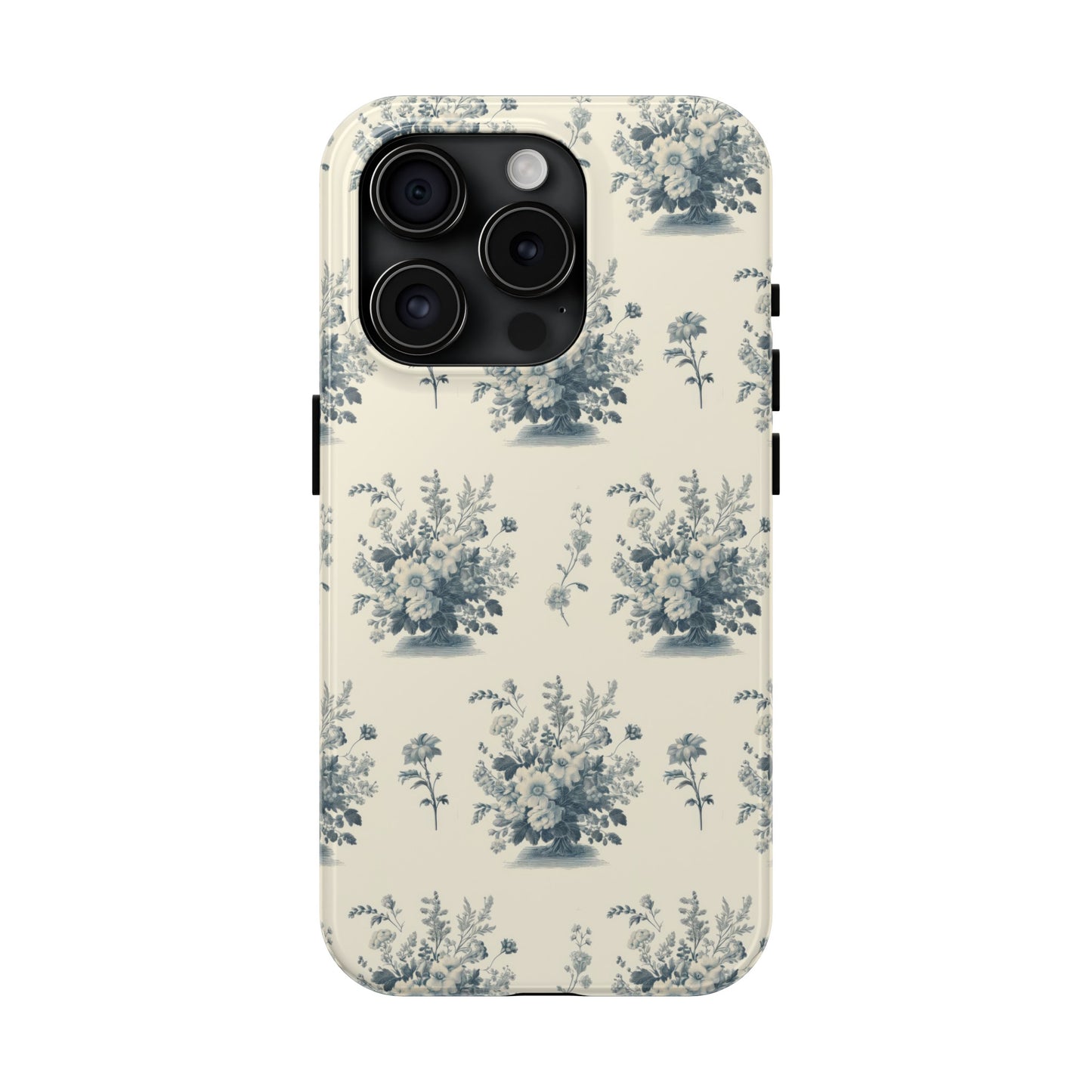 Bouquet Toile de Jouy in Light Cerulean - Samsung and iPhone Tough Phone Case