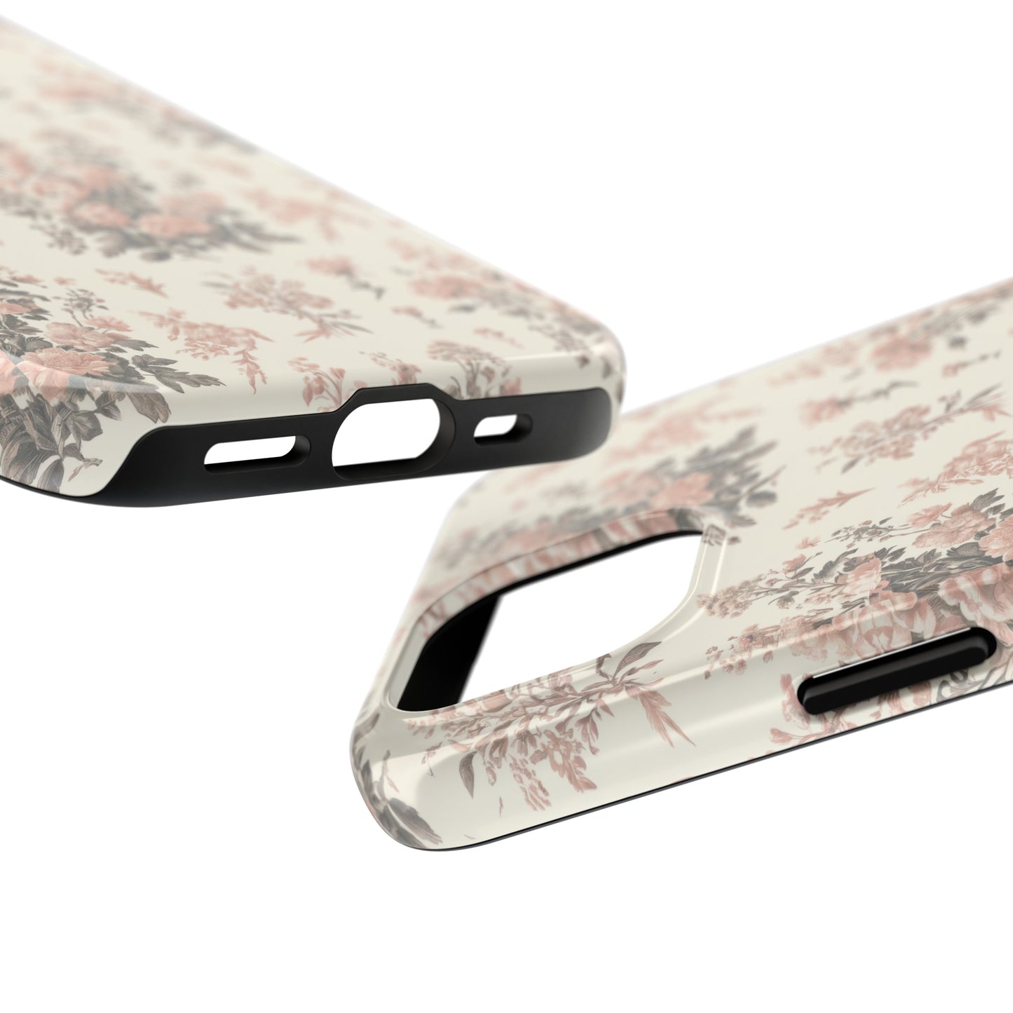 Bouquet Toile de Jouy in Pink and Grey - Samsung and iPhone Tough Phone Case