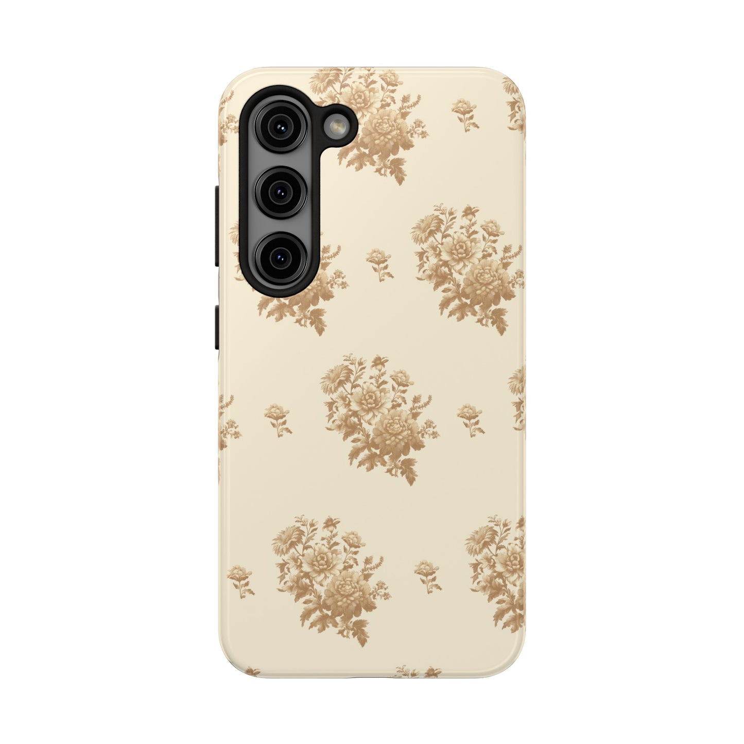 Bouquet Toile de Jouy in Light Brown - Samsung and iPhone Tough Phone Case