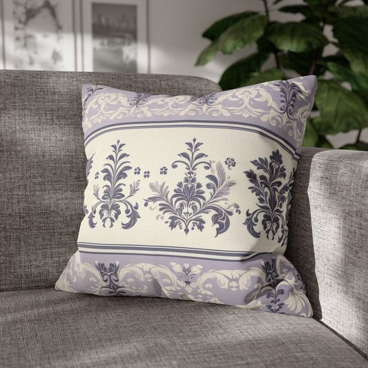 Damask in Lavender Spun Polyester Square Pillowcase Only