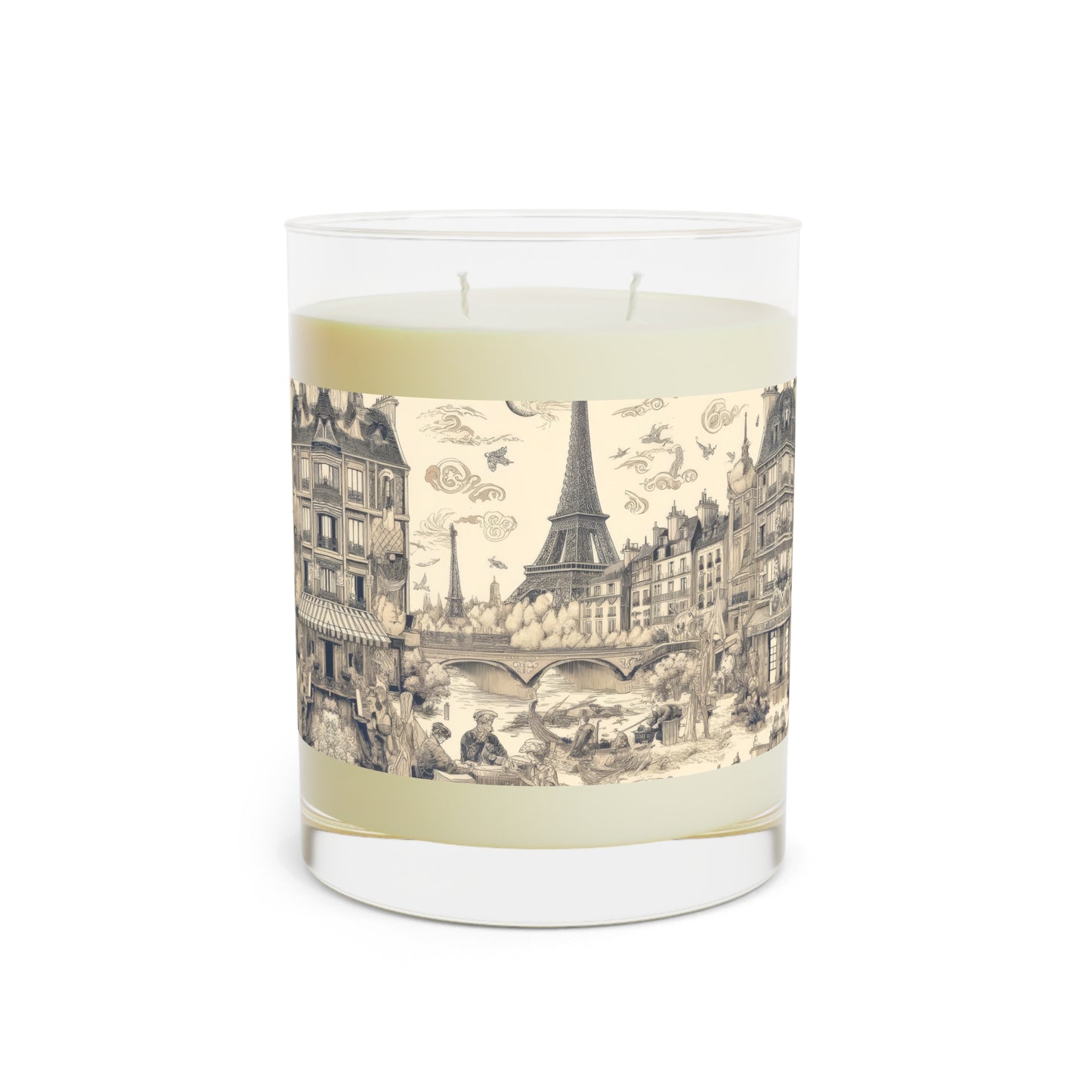 Paris France Scented Candle - Premium Design Printed On 11oz Glass, Not a Sticker Label