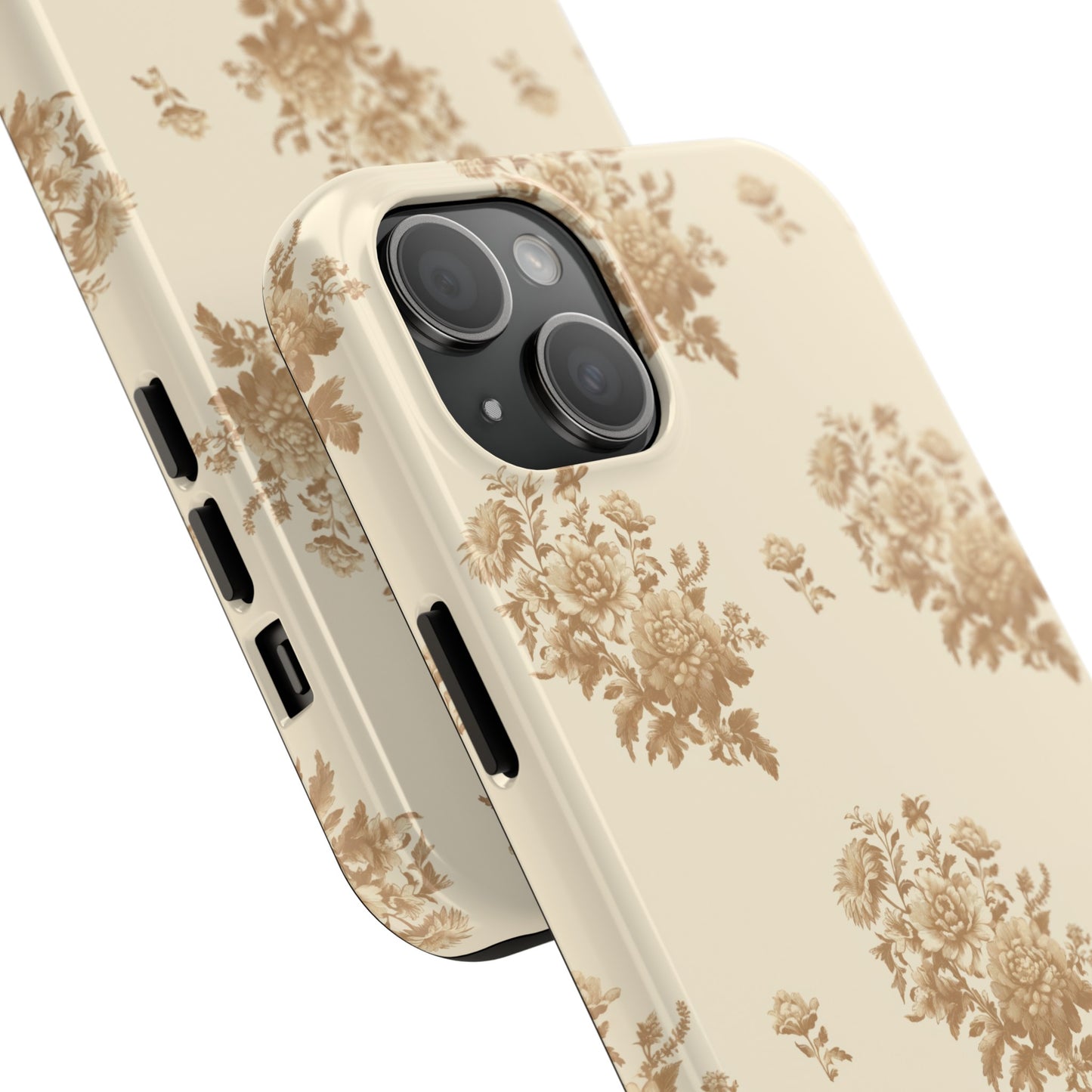 Bouquet Toile de Jouy in Light Brown - Samsung and iPhone Tough Phone Case