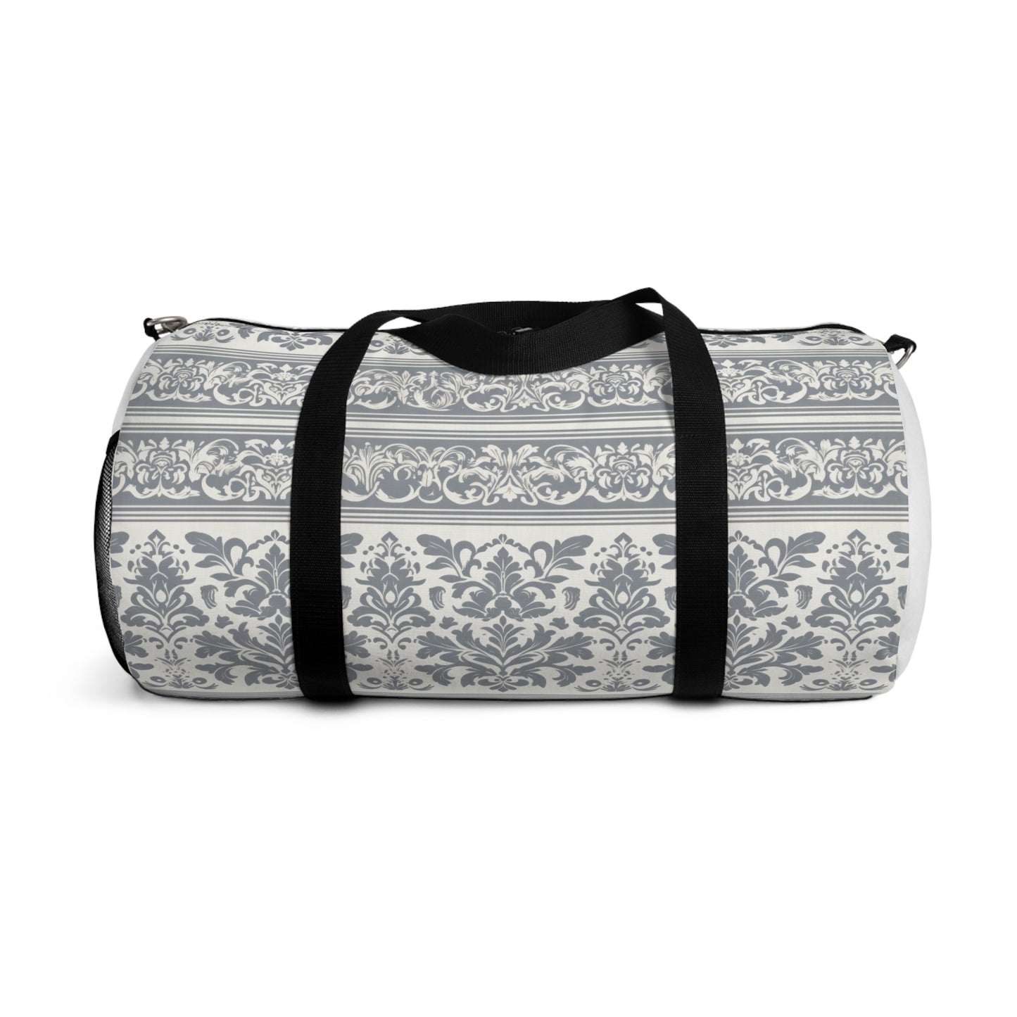 Damask in Grey Duffel Workout Bag