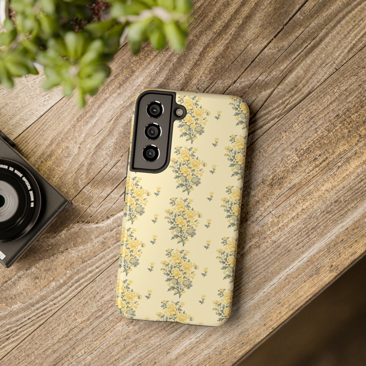 Bouquet Toile de Jouy in Yellow - Samsung and iPhone Tough Phone Case