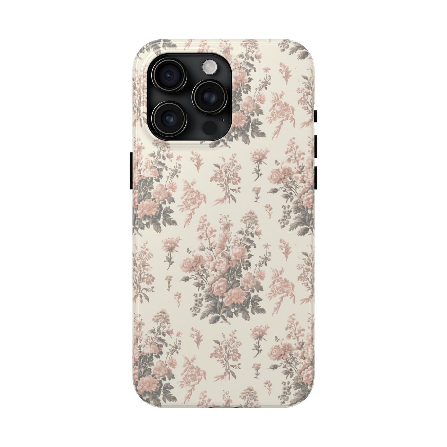 Bouquet Toile de Jouy in Pink and Grey - Samsung and iPhone Tough Phone Case