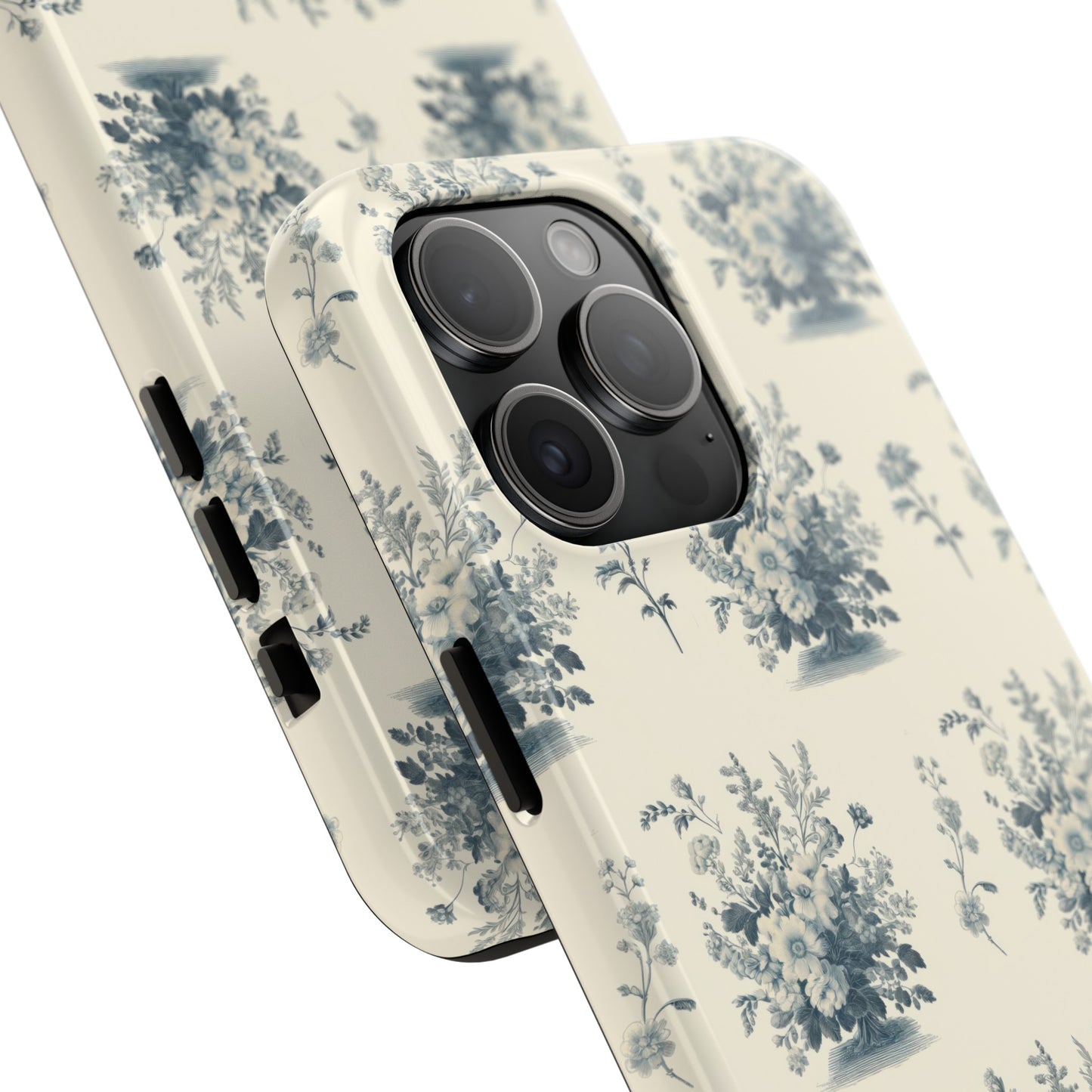 Bouquet Toile de Jouy in Light Cerulean - Samsung and iPhone Tough Phone Case