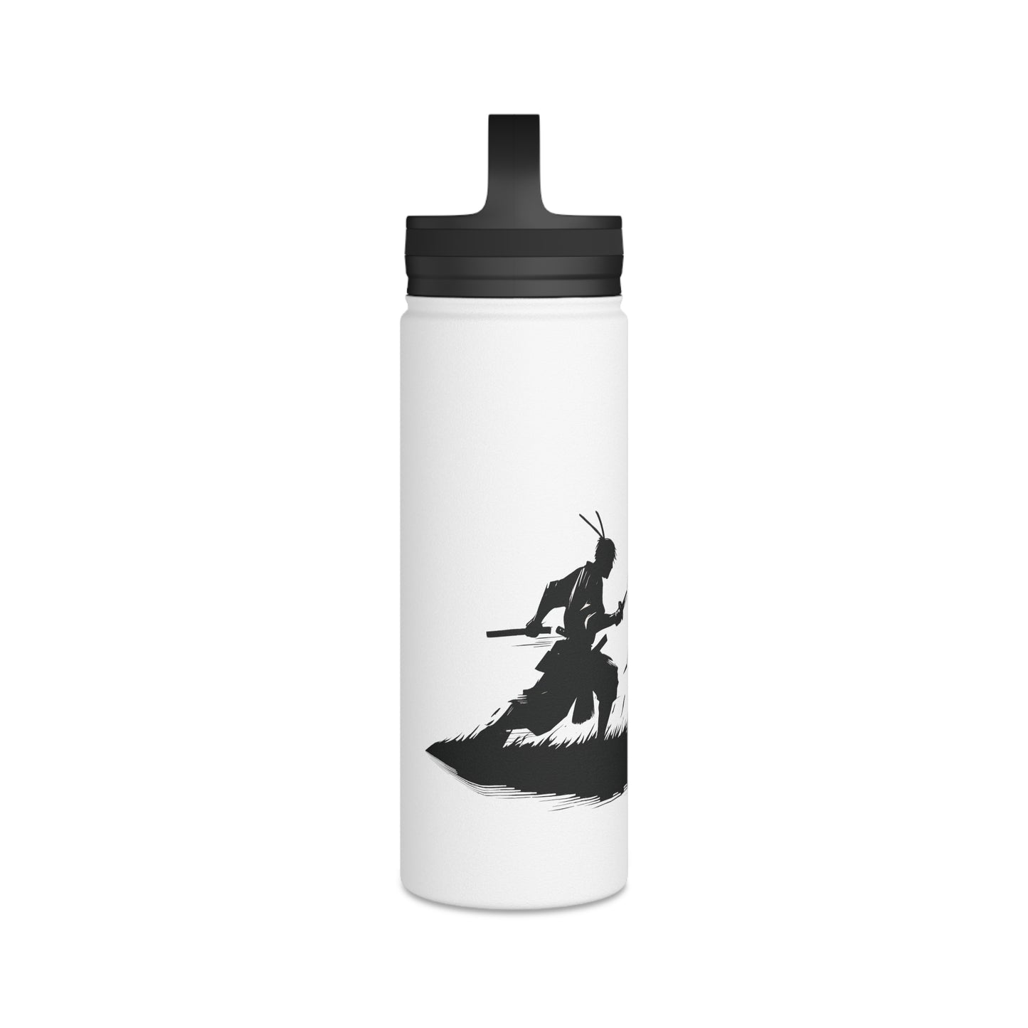 Ronin Dueling Silhouette - Steel Water Bottle Tumbler, Handle Lid