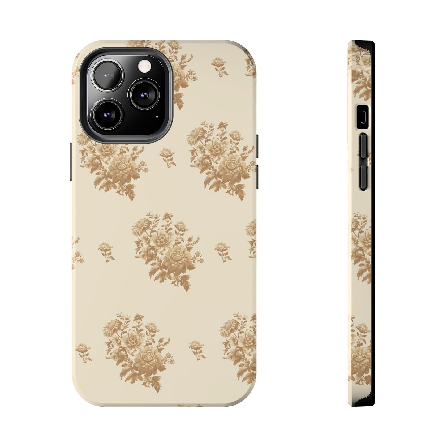 Bouquet Toile de Jouy in Light Brown - Samsung and iPhone Tough Phone Case