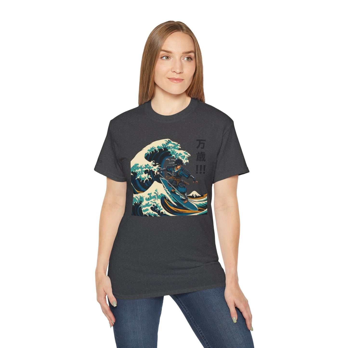 Hokusai Great Wave Samurai Surfer Graphic Tee Shirt