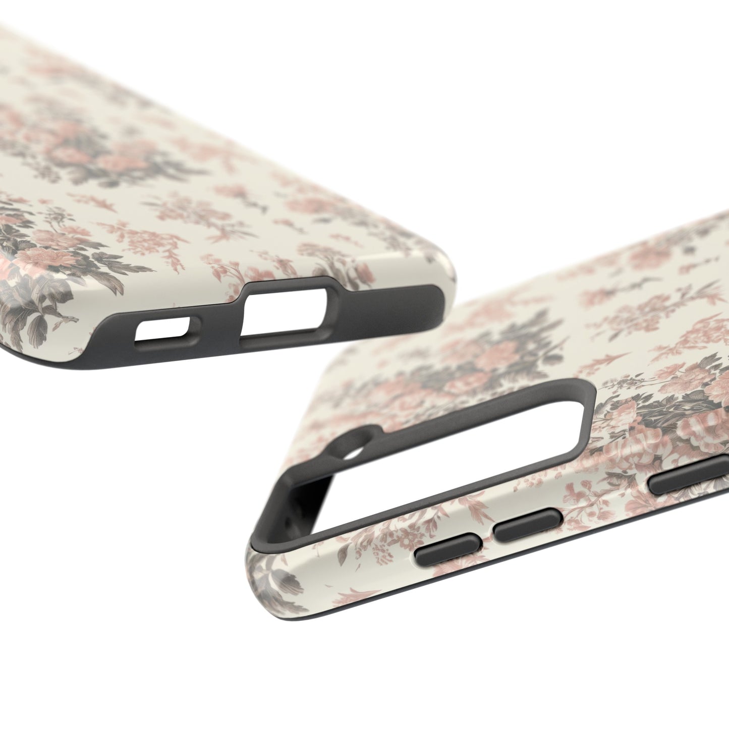 Bouquet Toile de Jouy in Pink and Grey - Samsung and iPhone Tough Phone Case