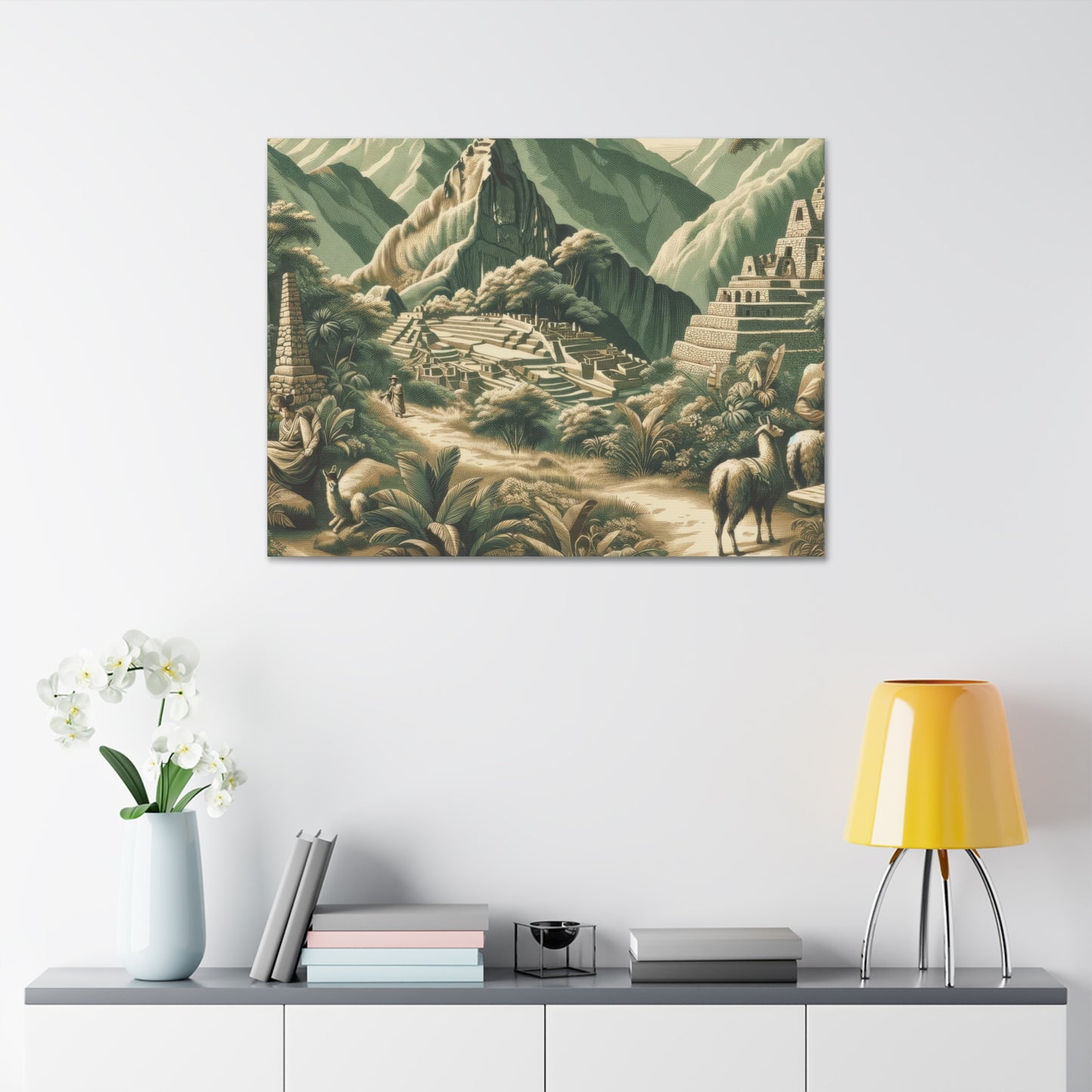 Machu Picchu Peru Art on Canvas Stretched: 12"x8", 24"x16, 40"x30" Sizes