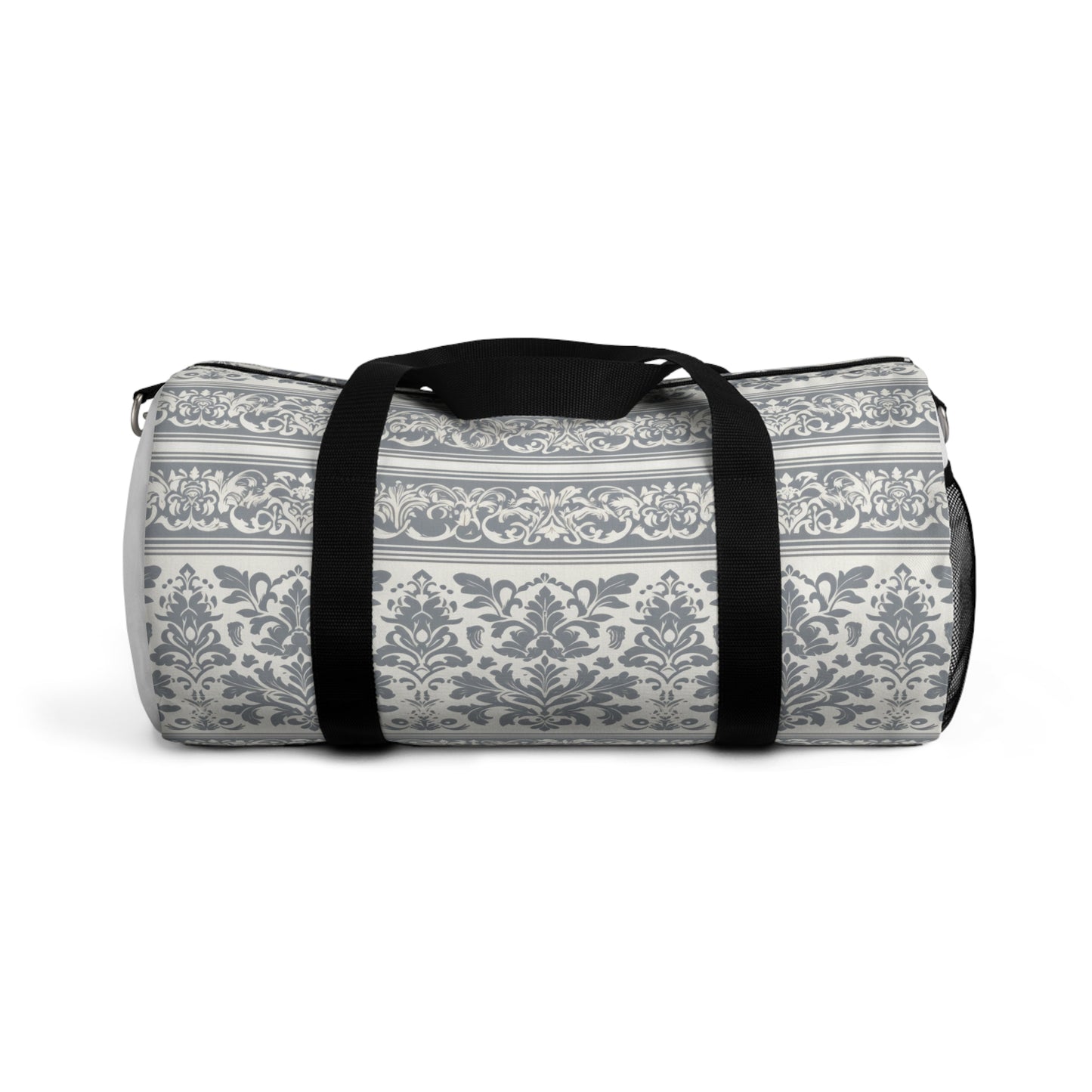 Damask in Grey Duffel Workout Bag