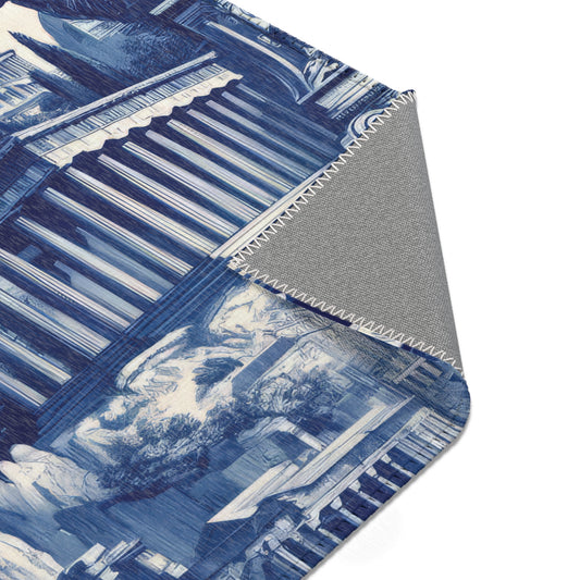 Athens Greece - Toile de Jouy - Area Rug - Sink Mat - Welcome Mat - 24x36 inches