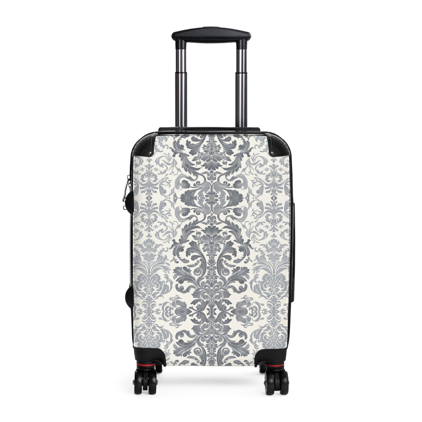 Damask in Grey Two Tone - Suitcase - Small Carry On Luggage