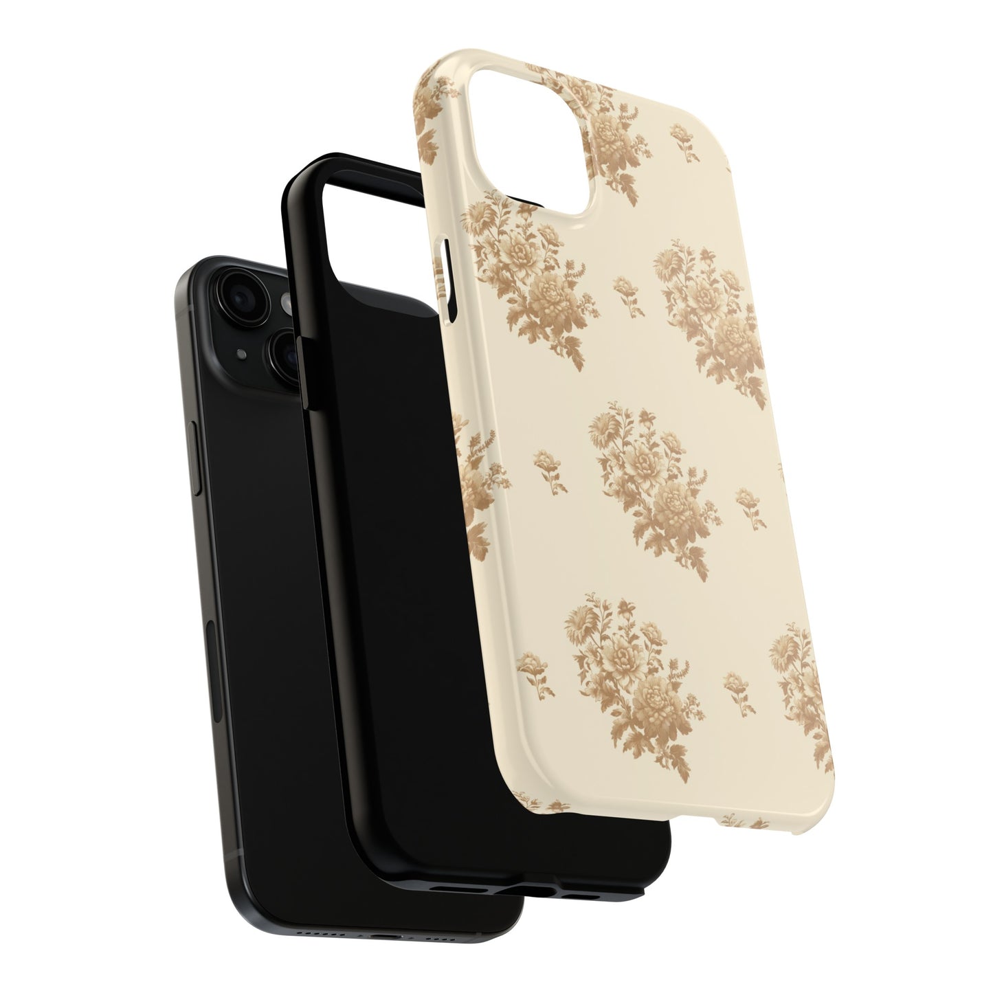 Bouquet Toile de Jouy in Light Brown - Samsung and iPhone Tough Phone Case