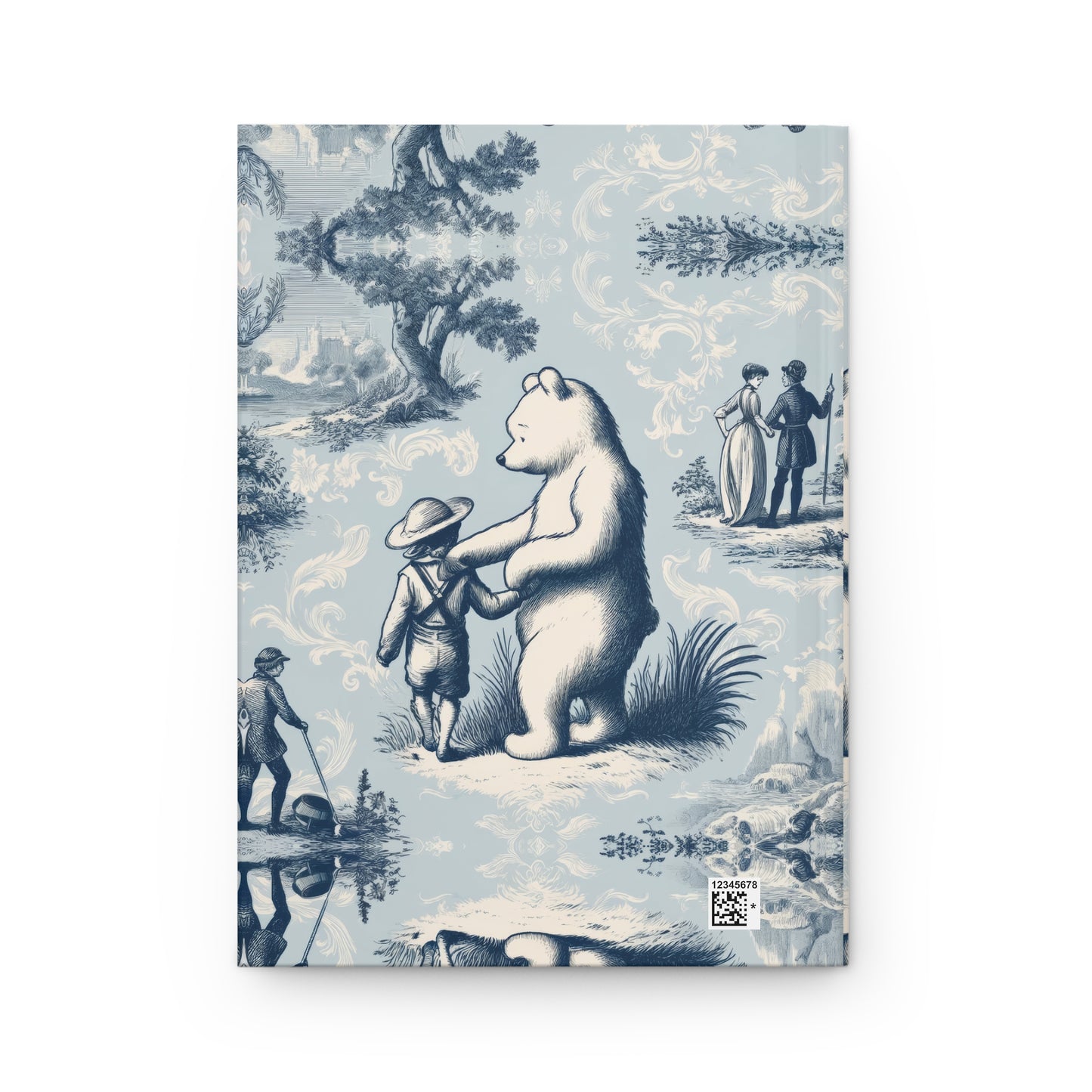 Winnie the Pooh and Christopher Robin in Toile de Jouy - Hardcover Journal Notebook Matte