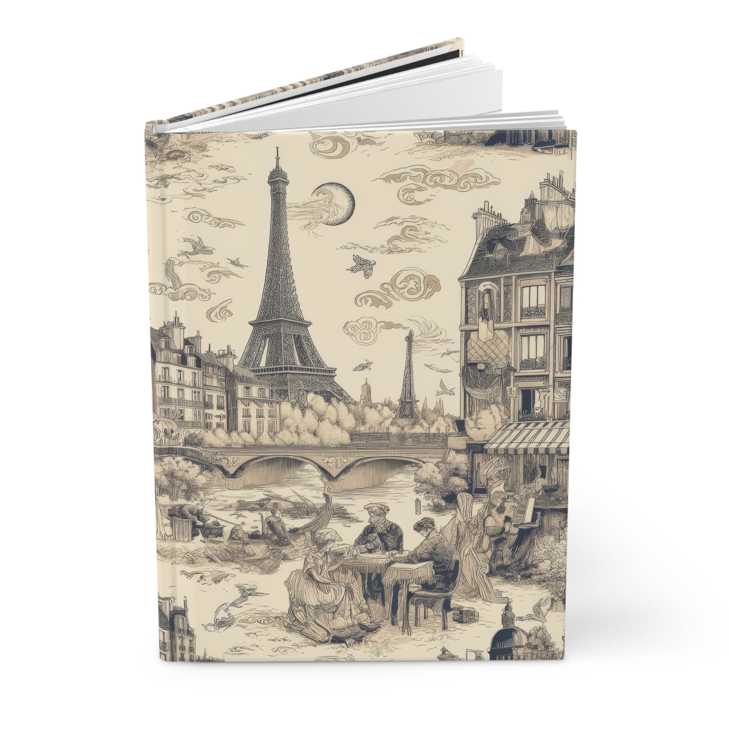 Paris - France in Toile de Jouy - Hardcover Journal Notebook Matte #paris #france