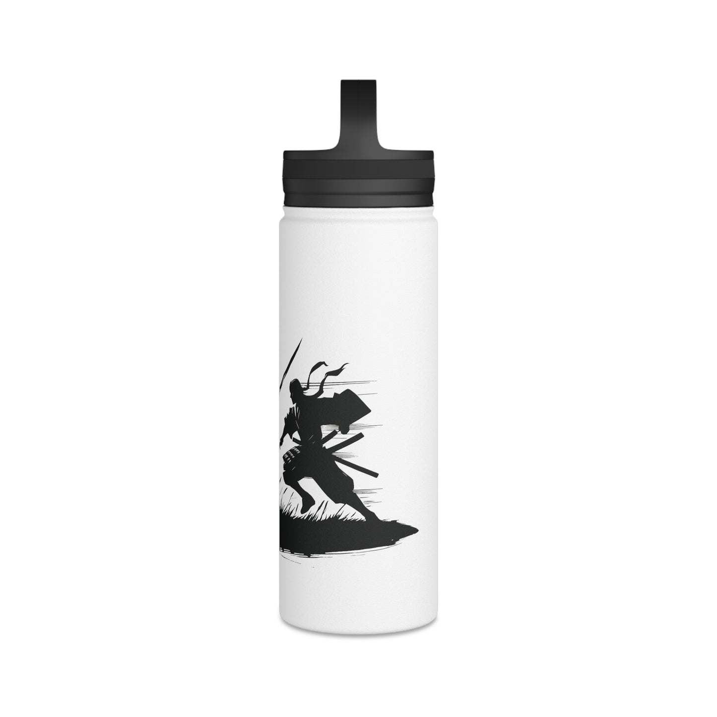 Ronin Dueling Silhouette - Steel Water Bottle Tumbler, Handle Lid