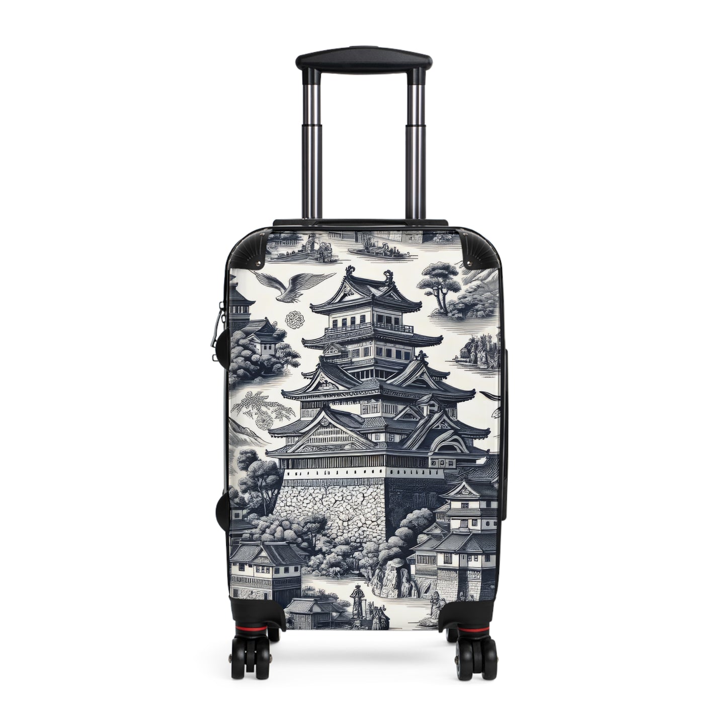 Himeji Castle Japan in Toile de Jouy - Suitcase - Small Carry On Luggage